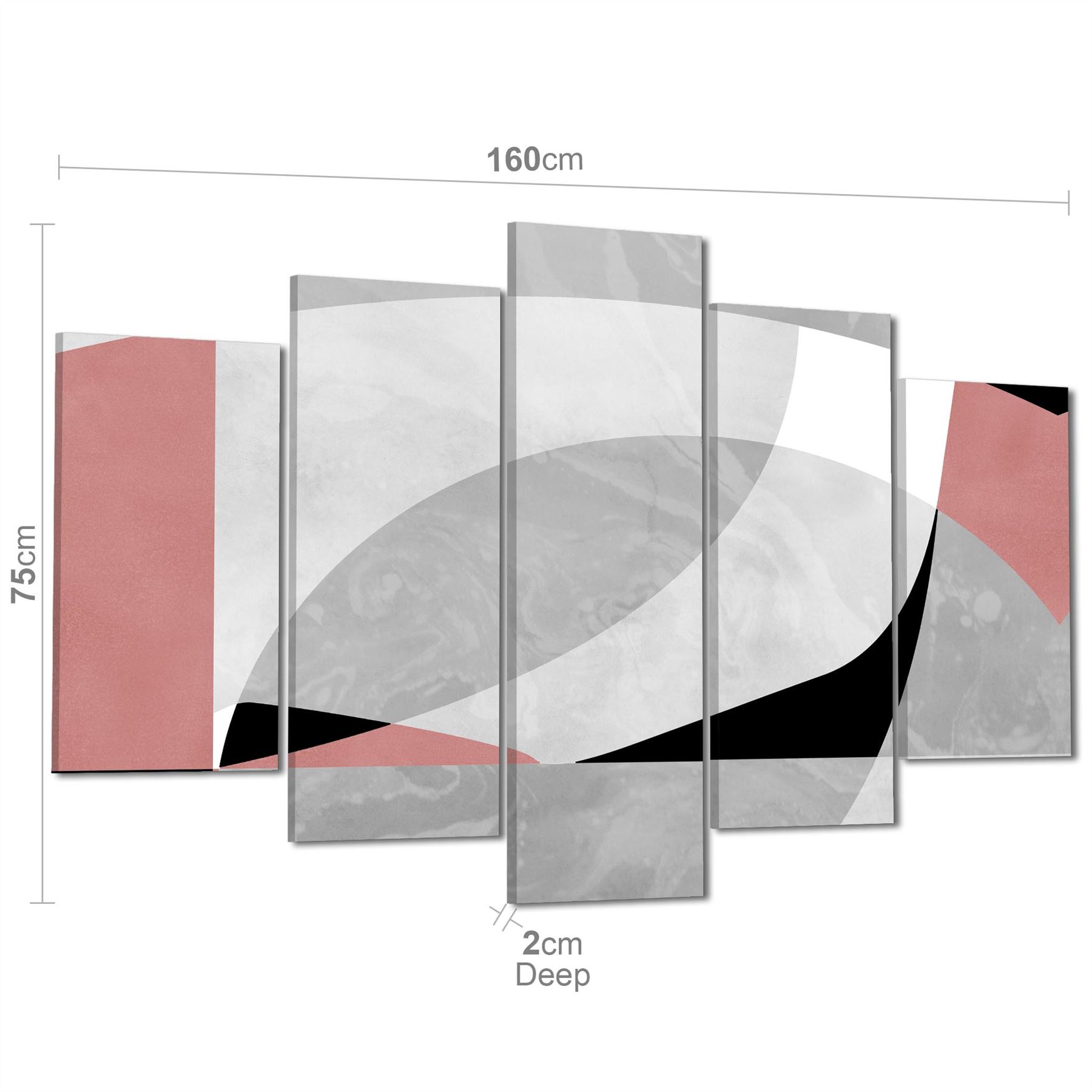 Abstract Pink Grey Watercolour Canvas Wall Art Print - Picture 53 of 55