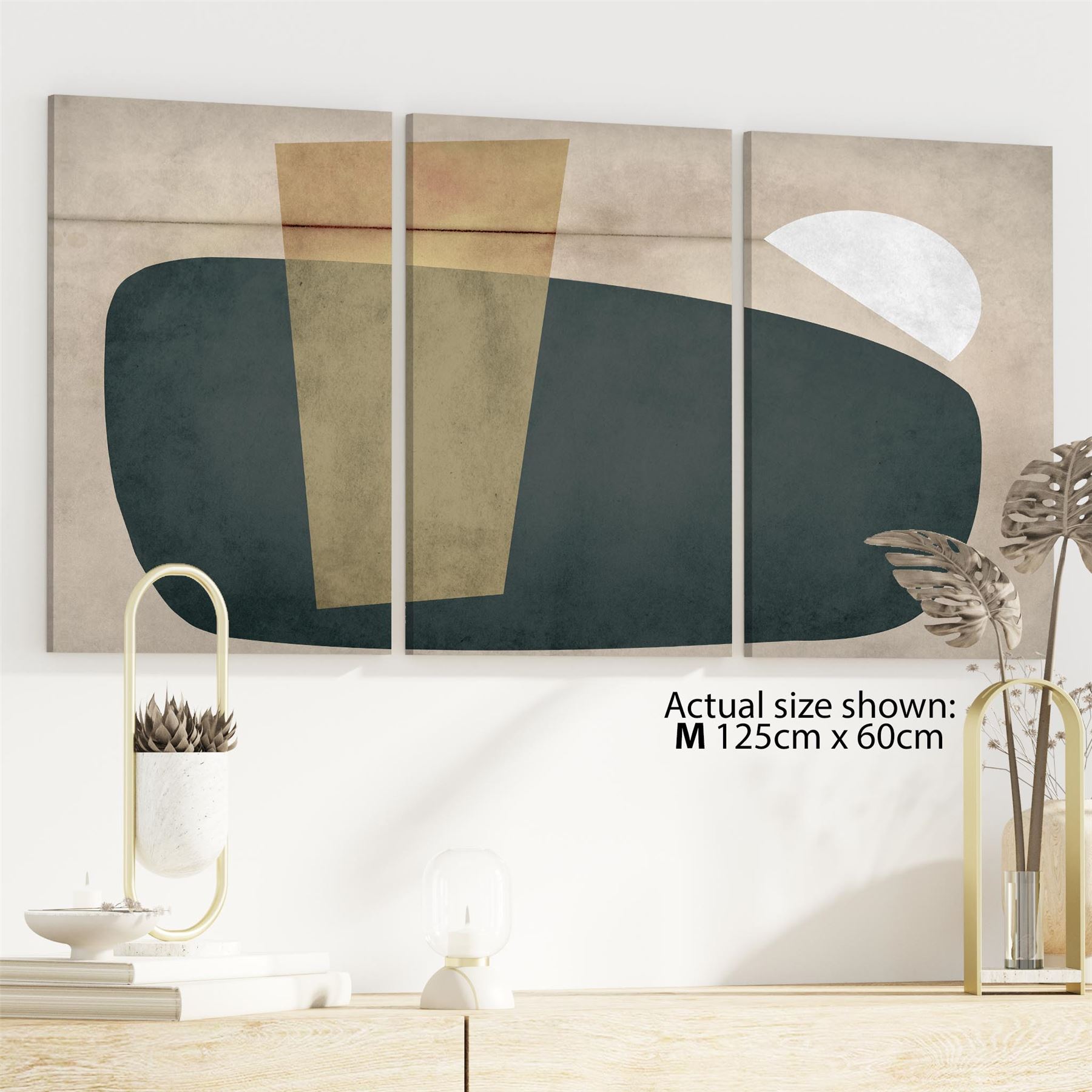 Abstract Beige Green Watercolour Canvas Art Prints - Picture 39 of 55