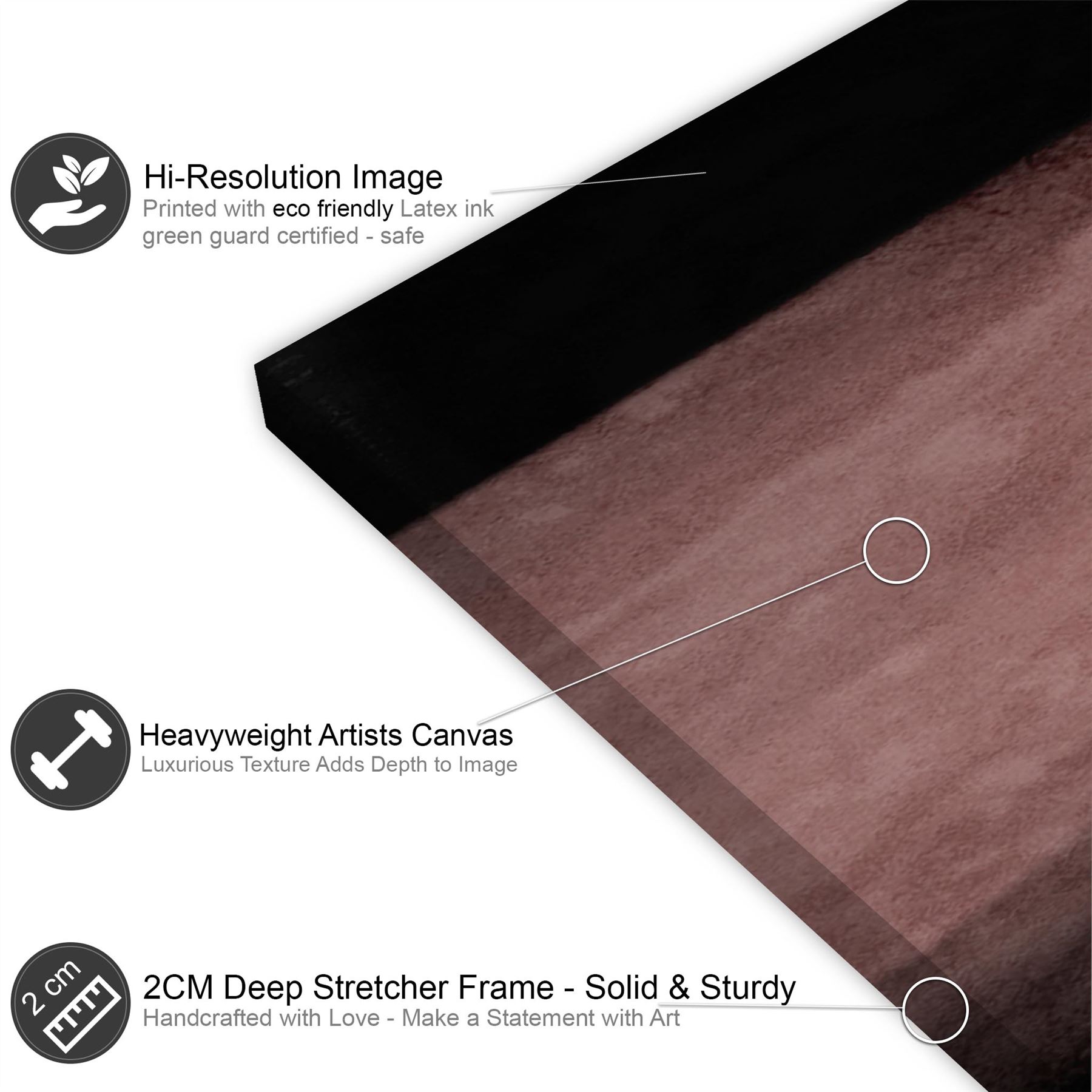 Abstract Black and White Pink Artwork Canvas Gallery Wall Art Picture Niska cena, WYPRZEDAŻ