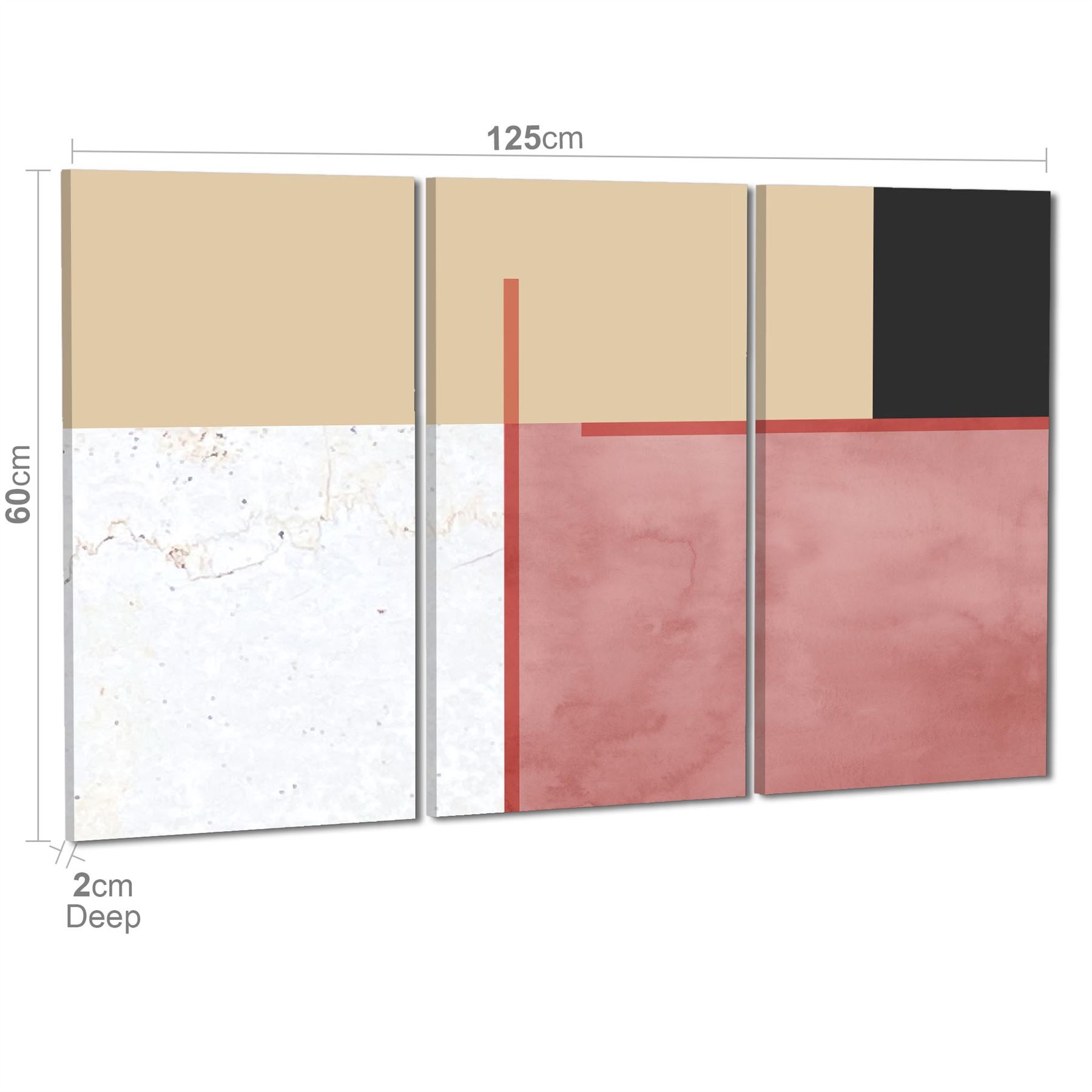 Abstract Blush Pink Black Watercolour Canvas Art Prints - Picture 40 of 55