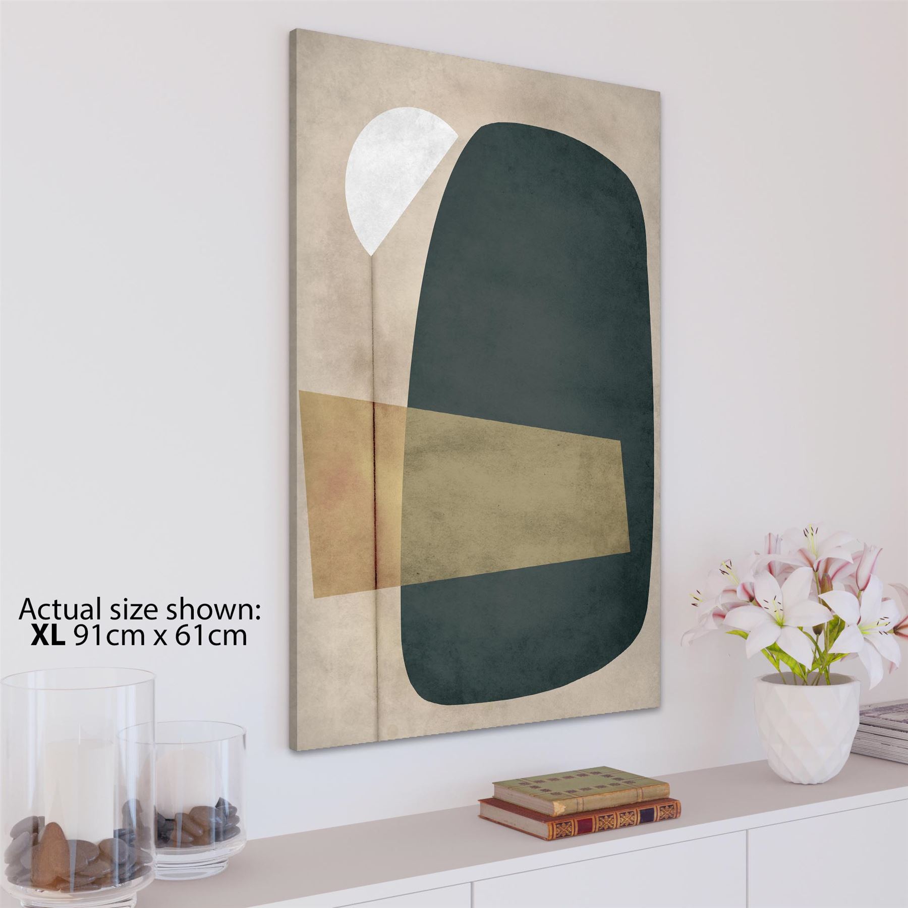 Abstract Beige Green Watercolour Canvas Art Prints - Picture 16 of 55