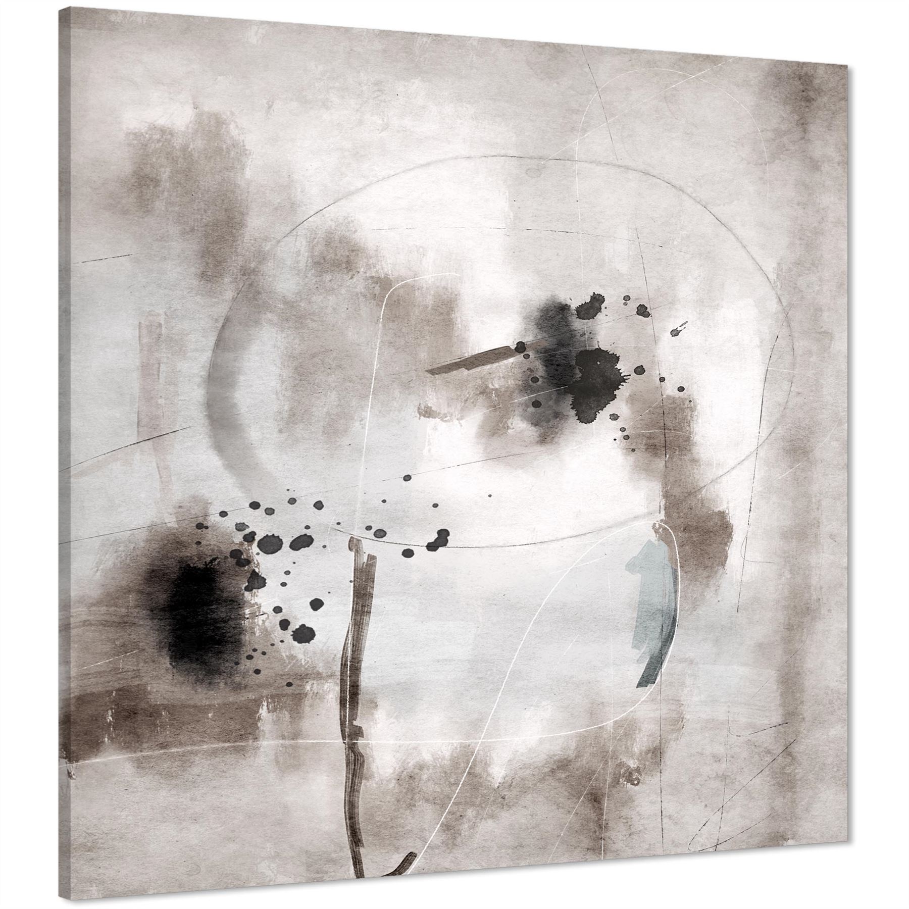 Impresión artística de pared enmarcada gráfica en blanco y negro beige abstracta - Imagen 2 de 55