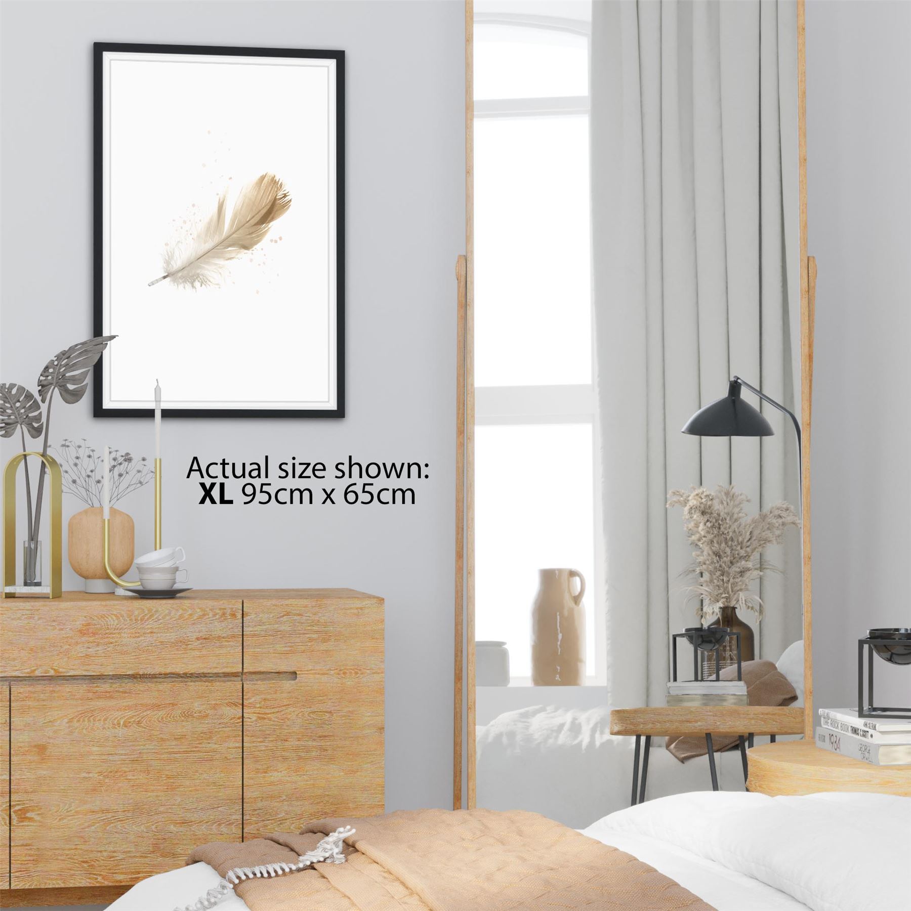 Falling Feather Canvas Wall Art Picture Yellow Klasyczna najnowsza praca