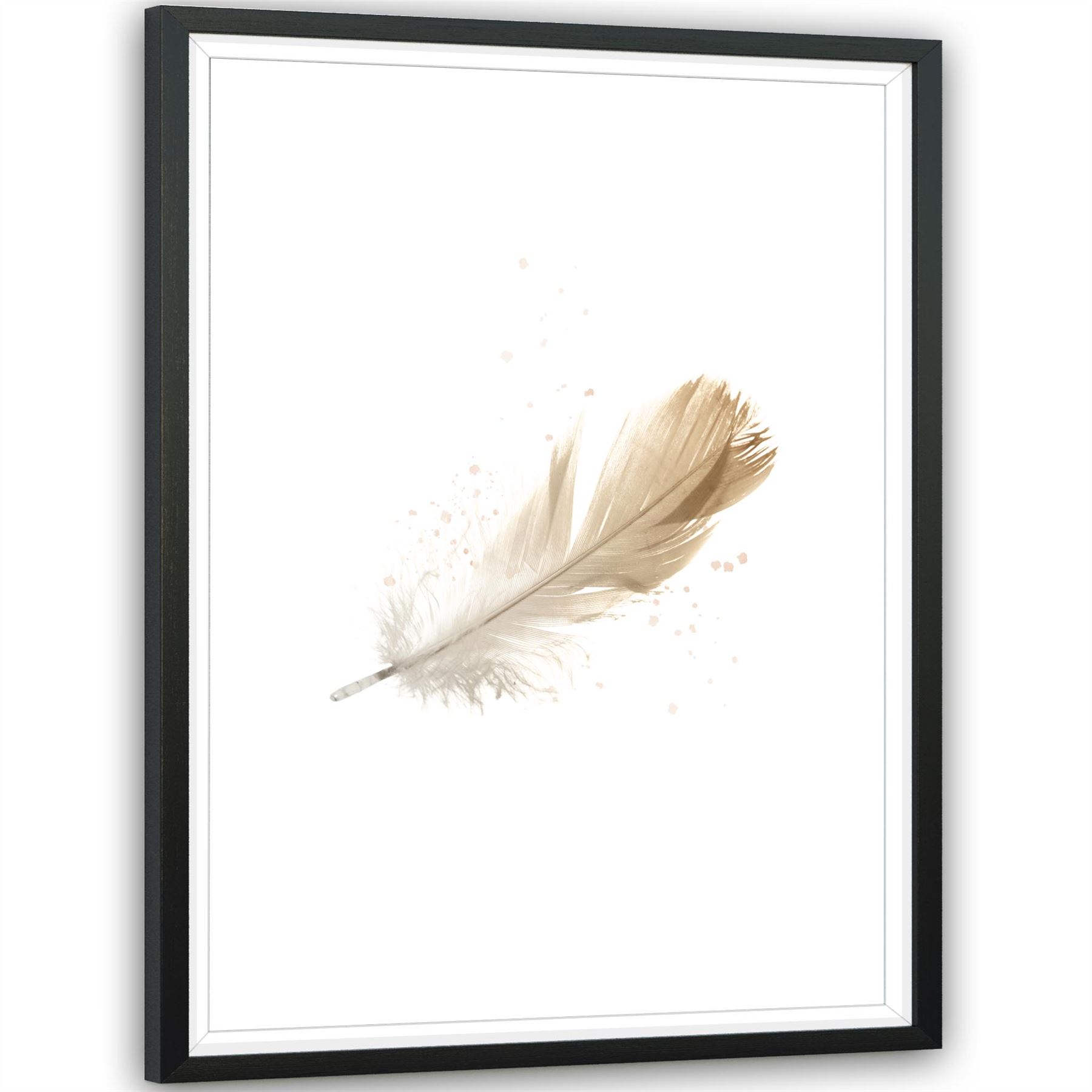 Falling Feather Canvas Wall Art Picture Yellow Klasyczna najnowsza praca