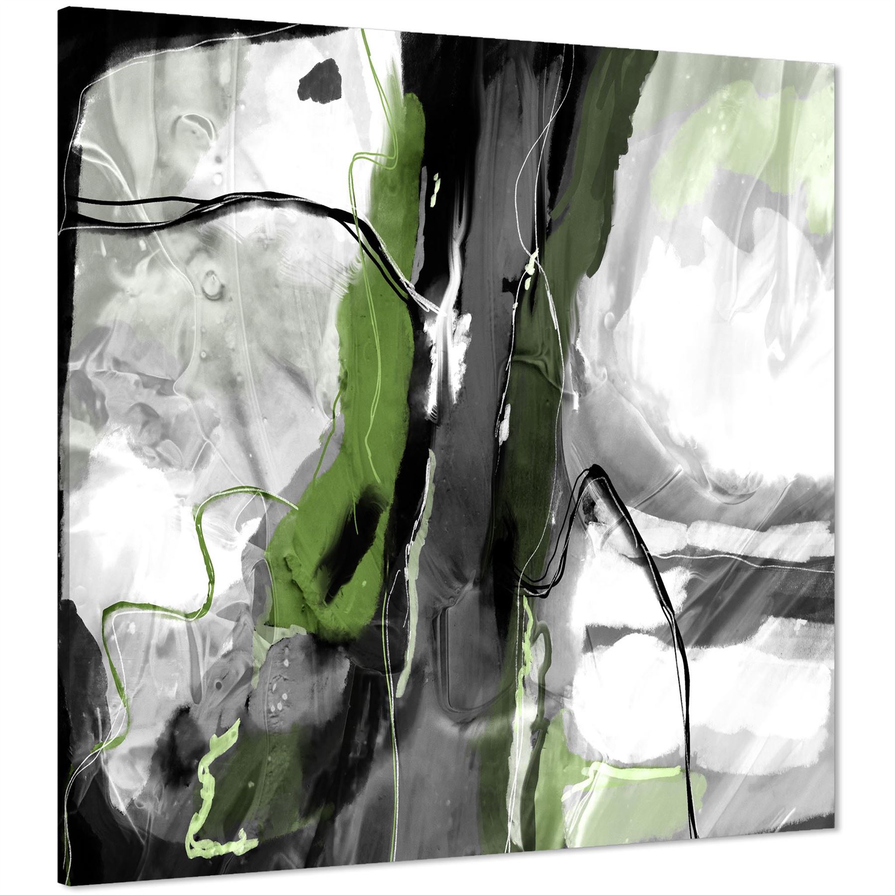 Abstract Lime Green Grey Artwork Framed Art Prints - Picture 2 of 54