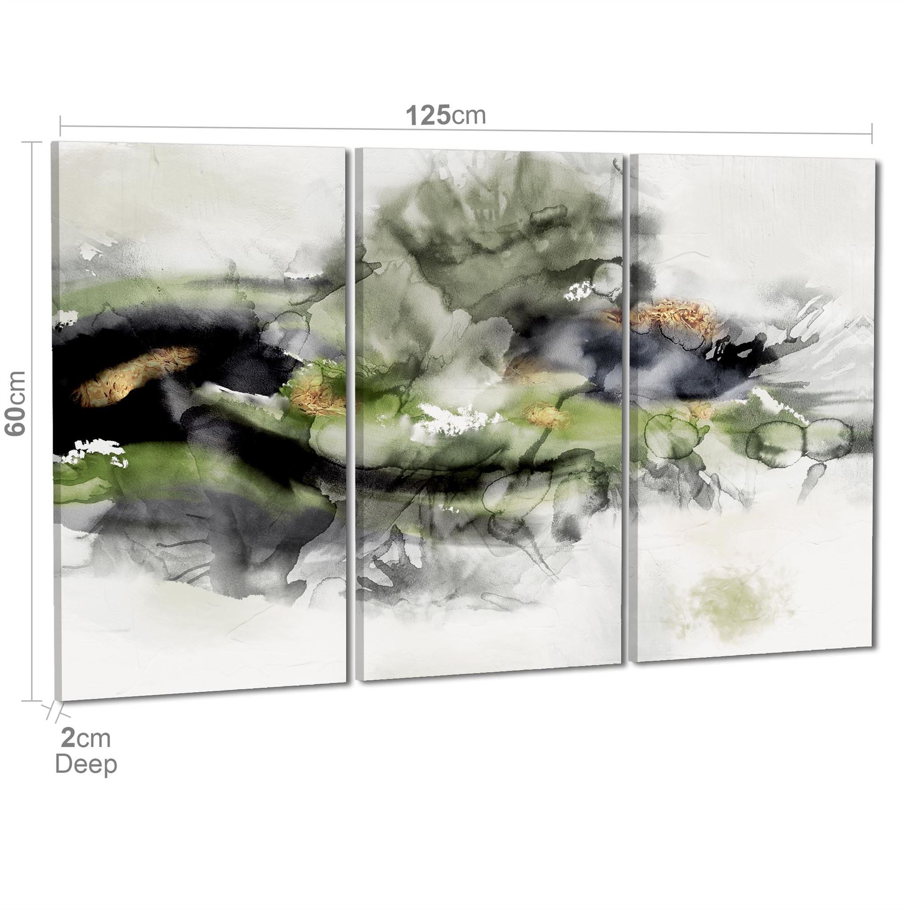 Abstract Lime Green Grey Watercolour Canvas Art Pictures - Picture 39 of 54