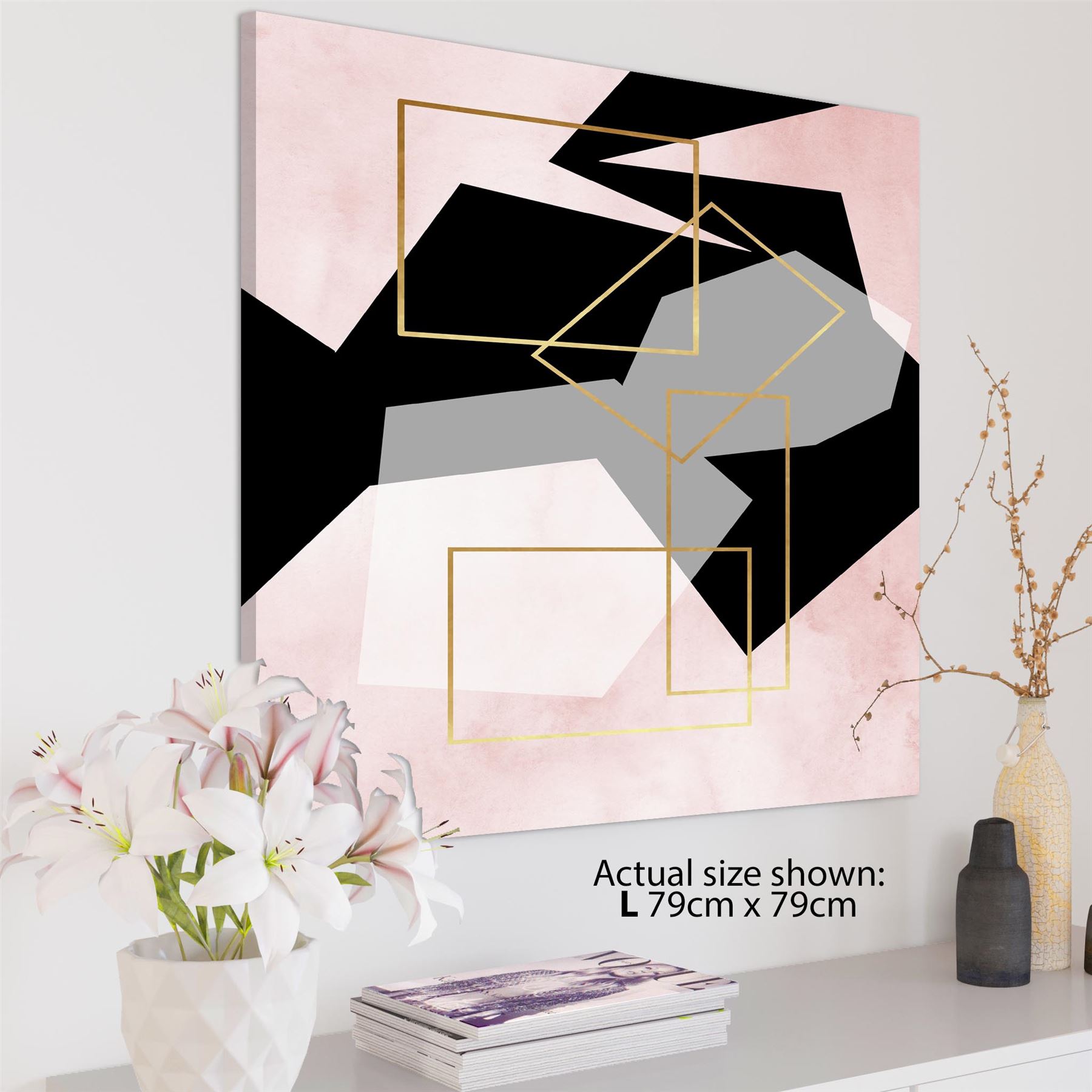 Landscape Canvas Art Prints Pink Black - Picture 3 of 55
