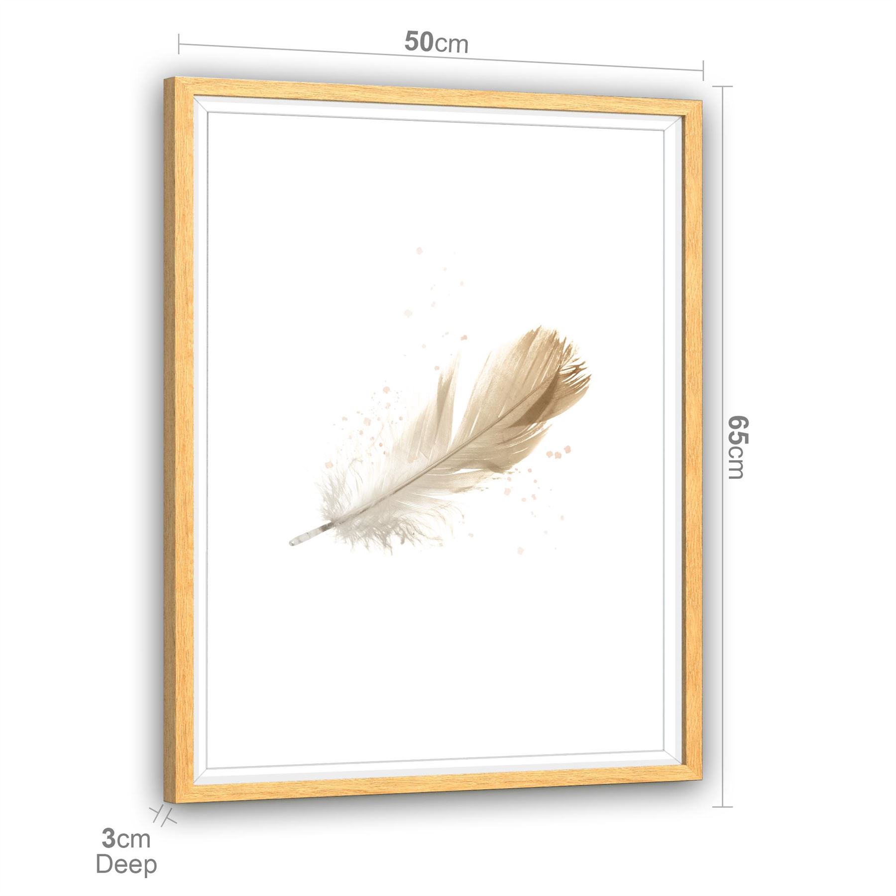 Falling Feather Canvas Wall Art Picture Yellow Klasyczna najnowsza praca