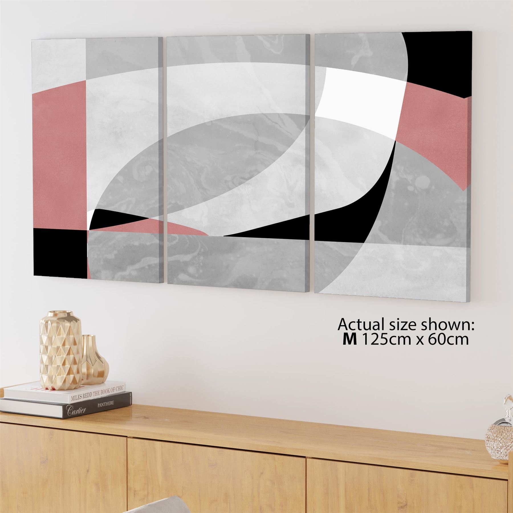 Abstract Pink Grey Watercolour Canvas Wall Art Print - Picture 38 of 55