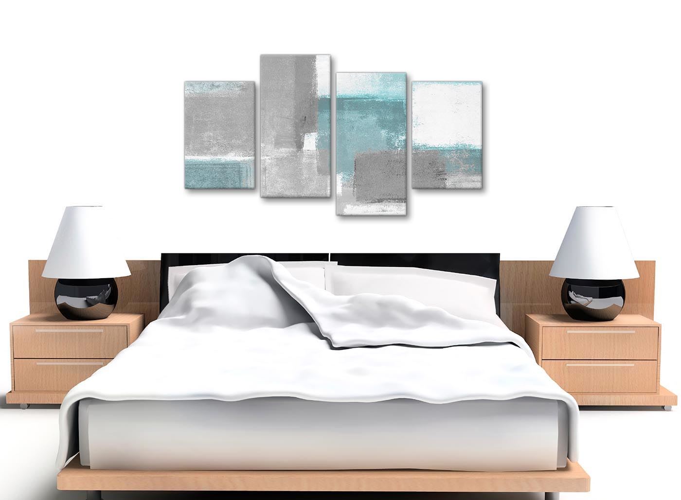 4377-130cm Large Teal Grey Painting Abstract Bedroom Canvas Pictures Decor