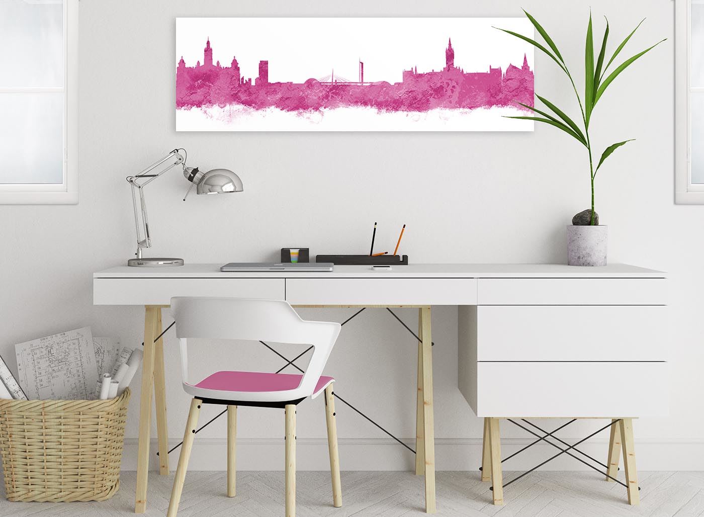 Glasgow Skyline Canvas Wall Art Print - 17 Colours Available - 94cm wide - Picture 46 of 86