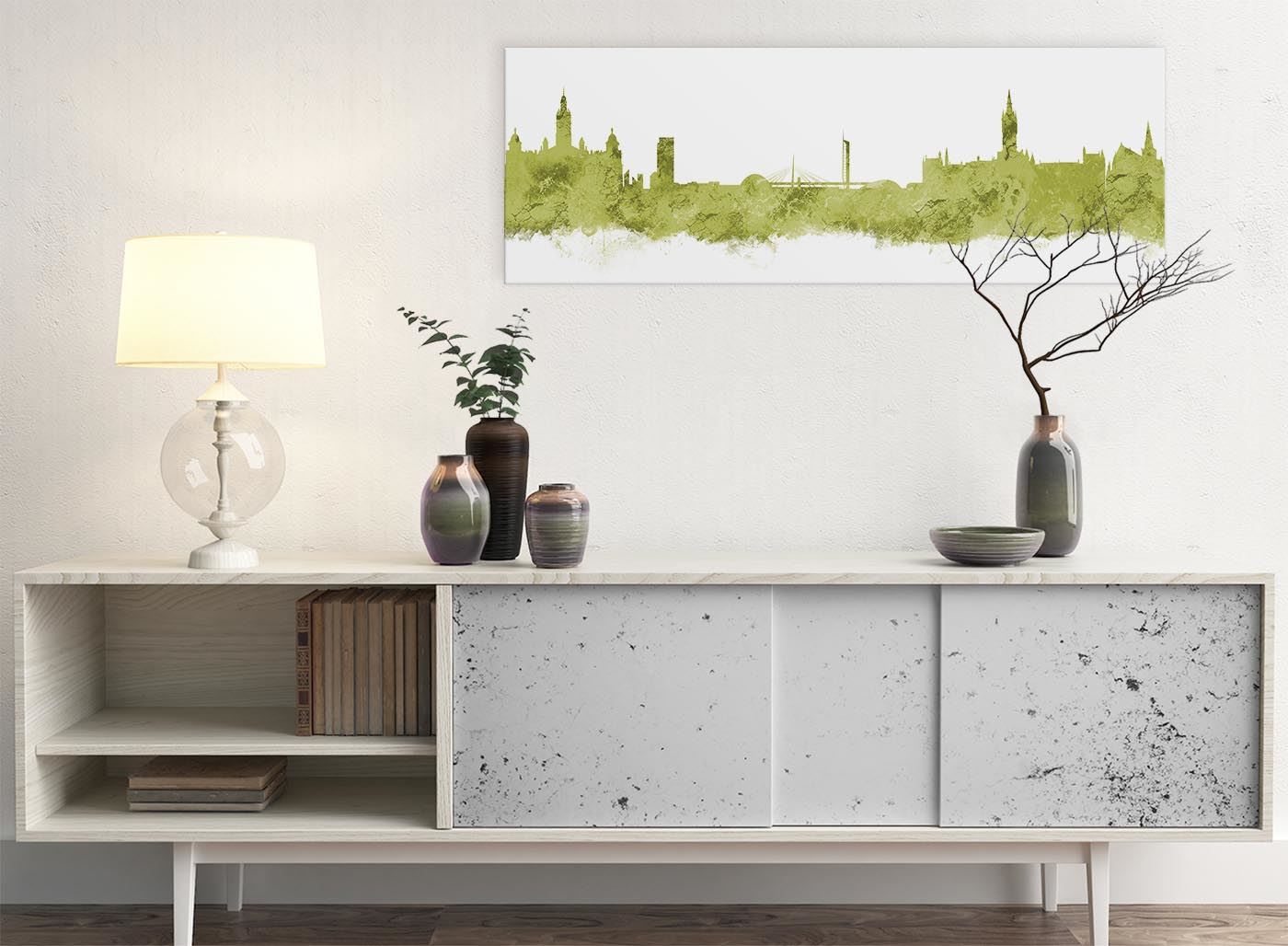 Glasgow Skyline Canvas Wall Art Print - 17 Colours Available - 94cm wide - Picture 50 of 86