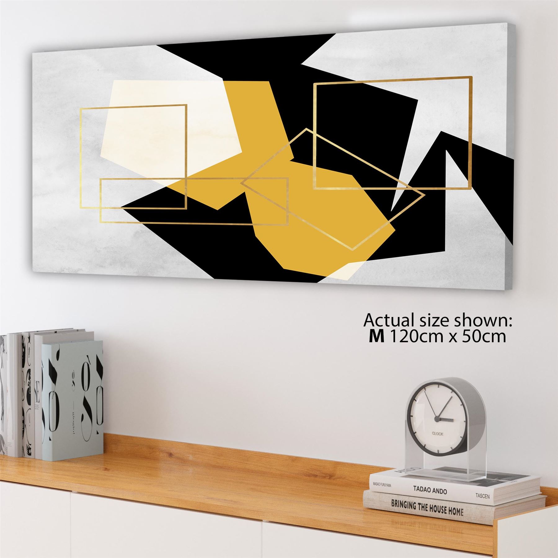 Mustard Yellow Black Geometric Canvas Art Pictures - Picture 34 of 55