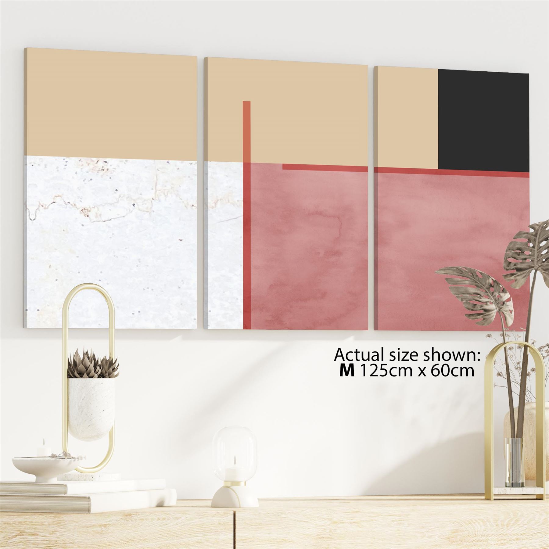 Abstract Blush Pink Black Watercolour Canvas Art Prints - Picture 39 of 55