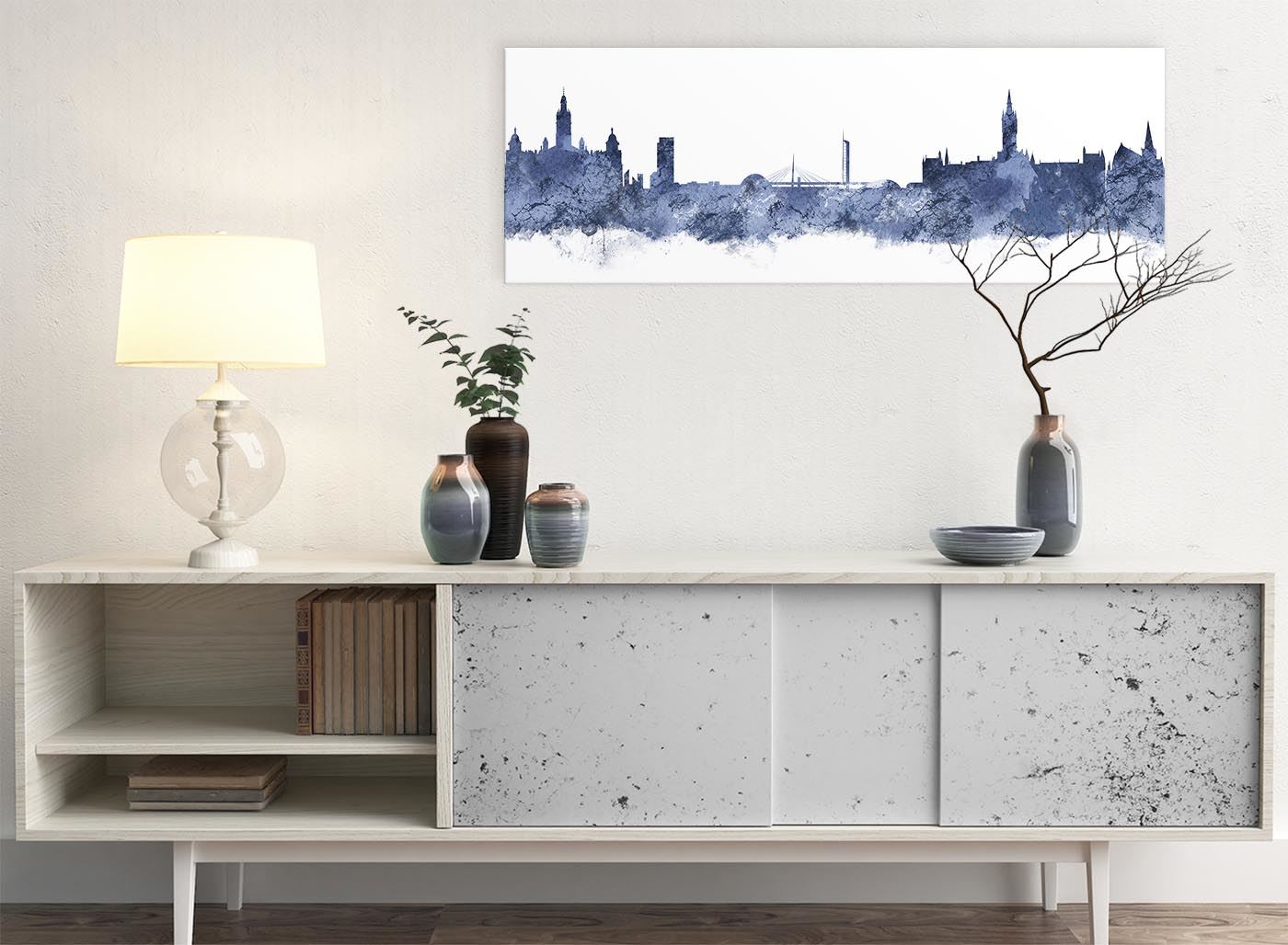 Glasgow Skyline Canvas Wall Art Print - 17 Colours Available - 94cm wide - Picture 5 of 86