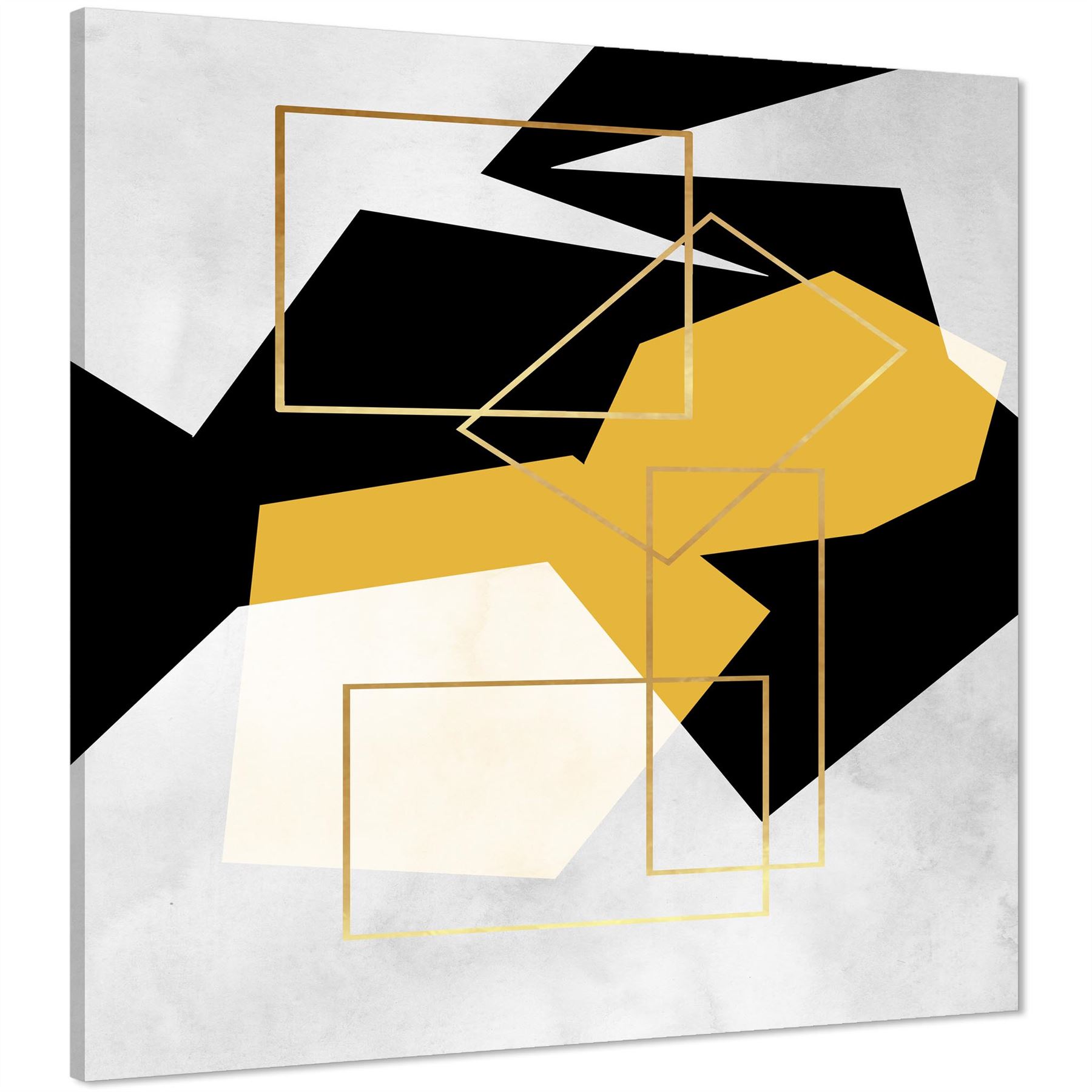 Mustard Yellow Black Geometric Canvas Art Pictures - Picture 20 of 55