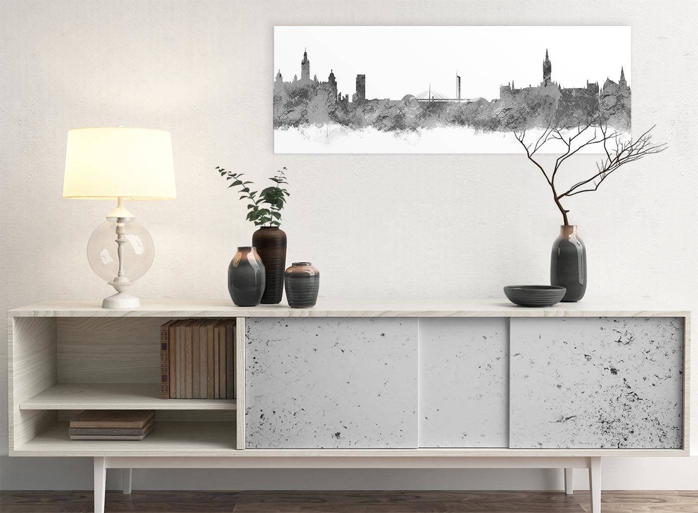 Glasgow Skyline Canvas Wall Art Print - 17 Colours Available - 94cm wide - Picture 40 of 86