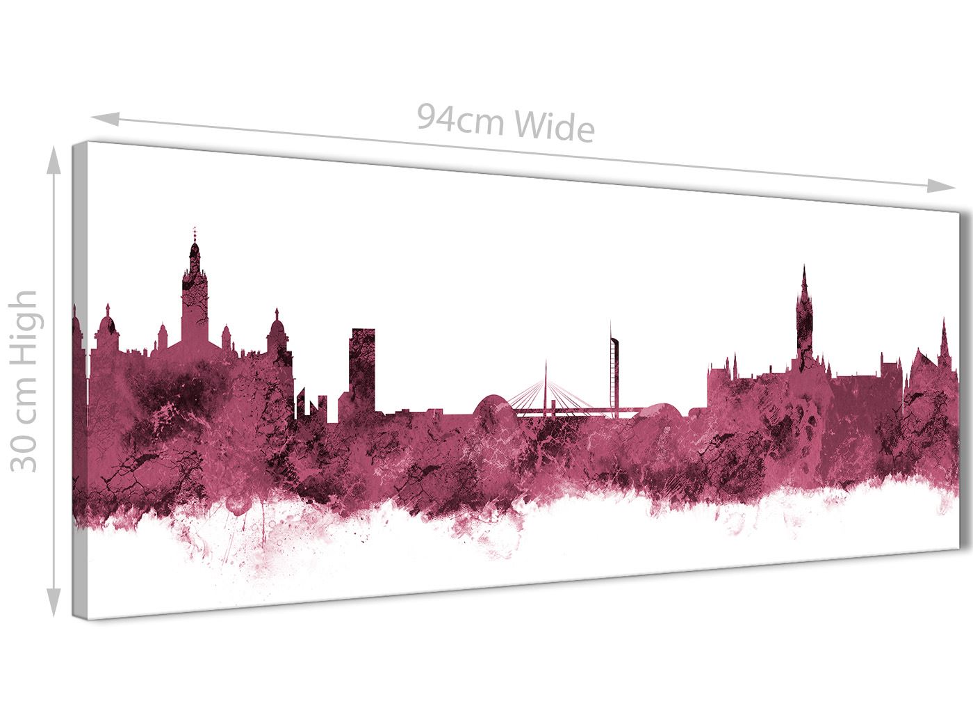 Glasgow Skyline Canvas Wall Art Print - 17 Colours Available - 94cm wide - Picture 64 of 86