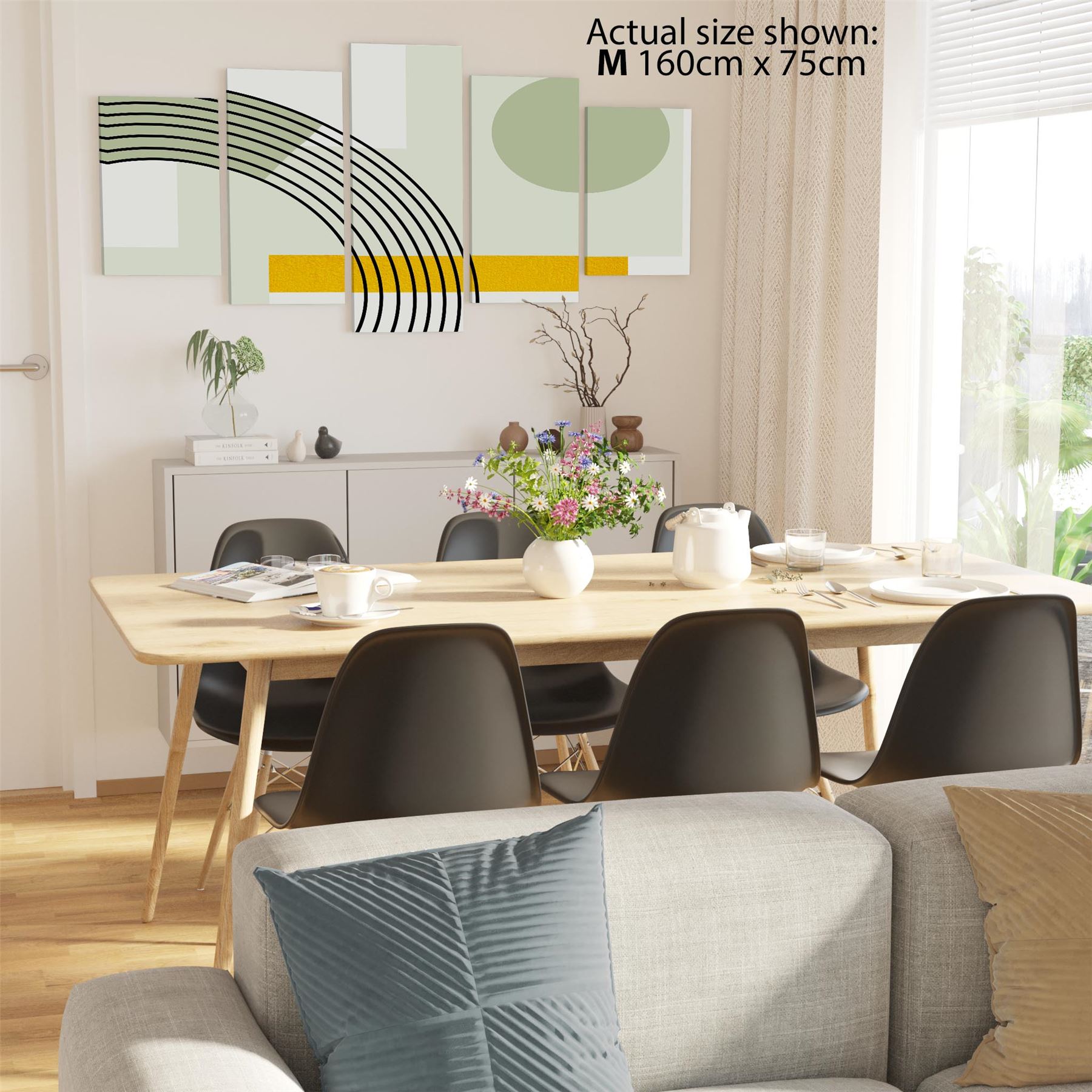 Abstrakter Salbei grün gelb geometrisches Design Leinwand Kunstdrucke - Bild 52 von 56