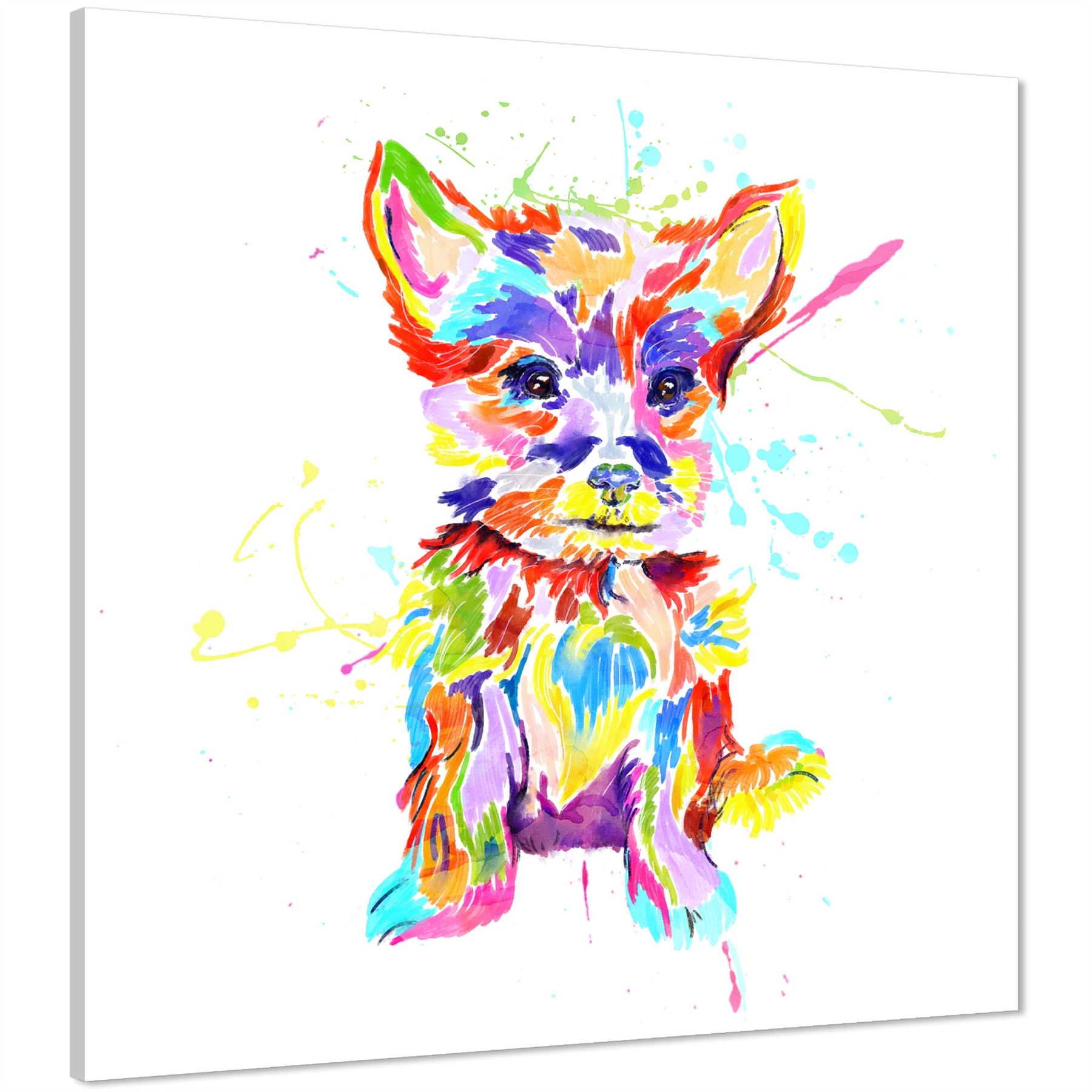 Quadro arte da parete su tela cane animale domestico Yorkshire Terrier - multicolore - Foto 2 di 19