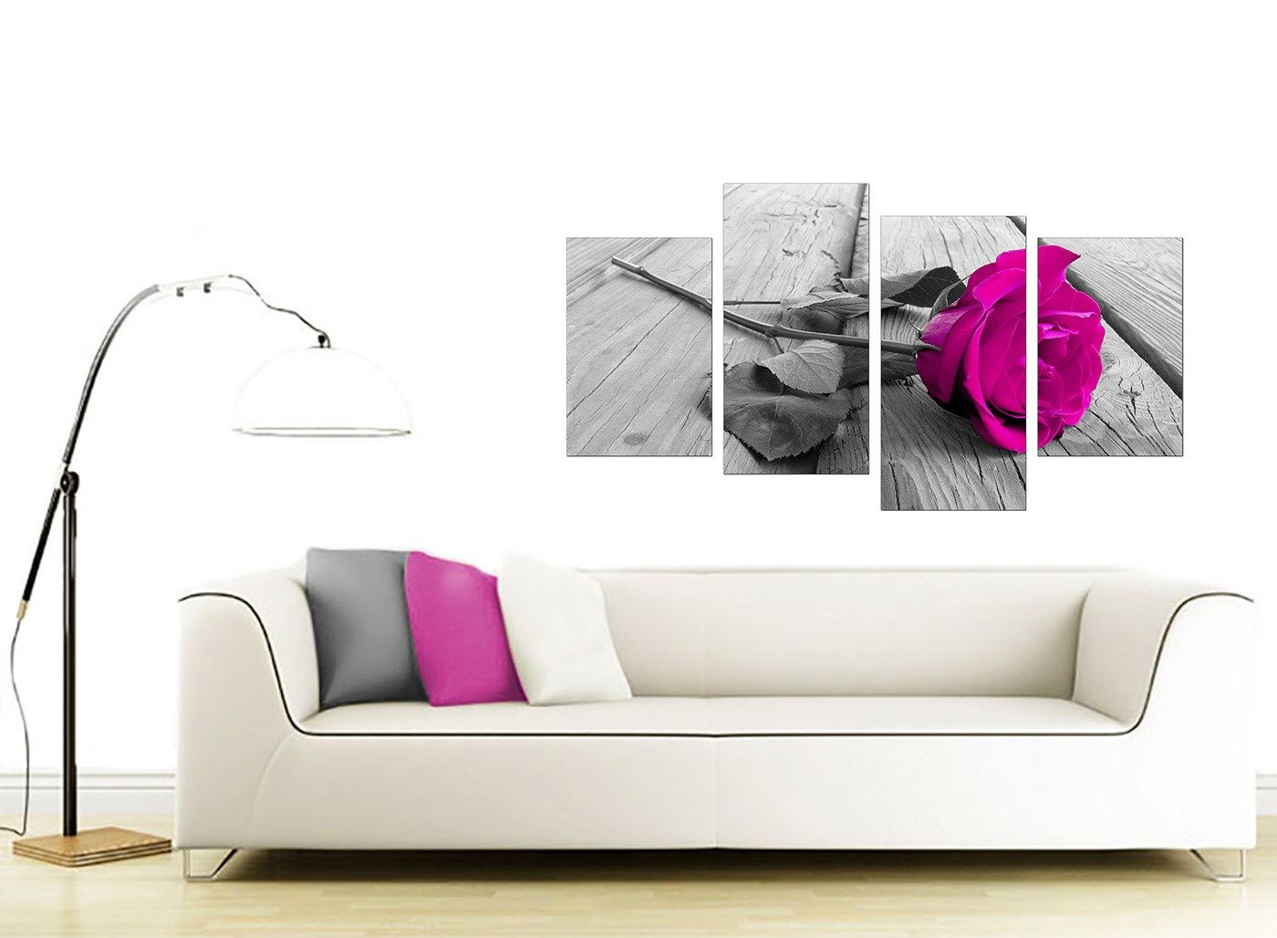 black white and pink canvas art