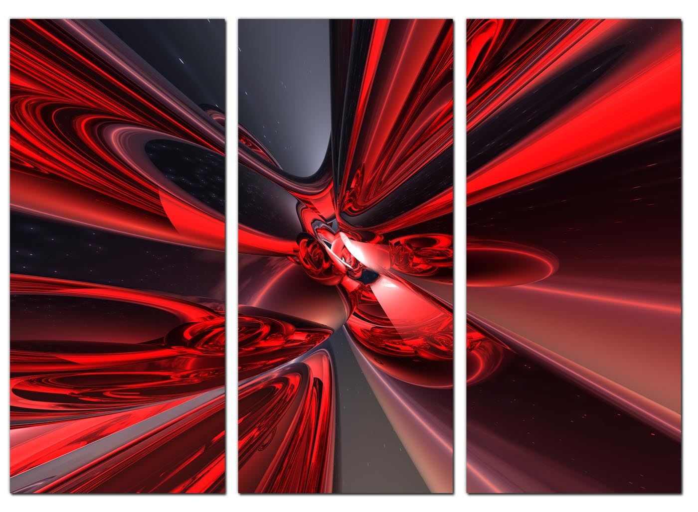 3 Piece Abstract Canvas Art Pictures Large Modern Red Wall Prints 3006