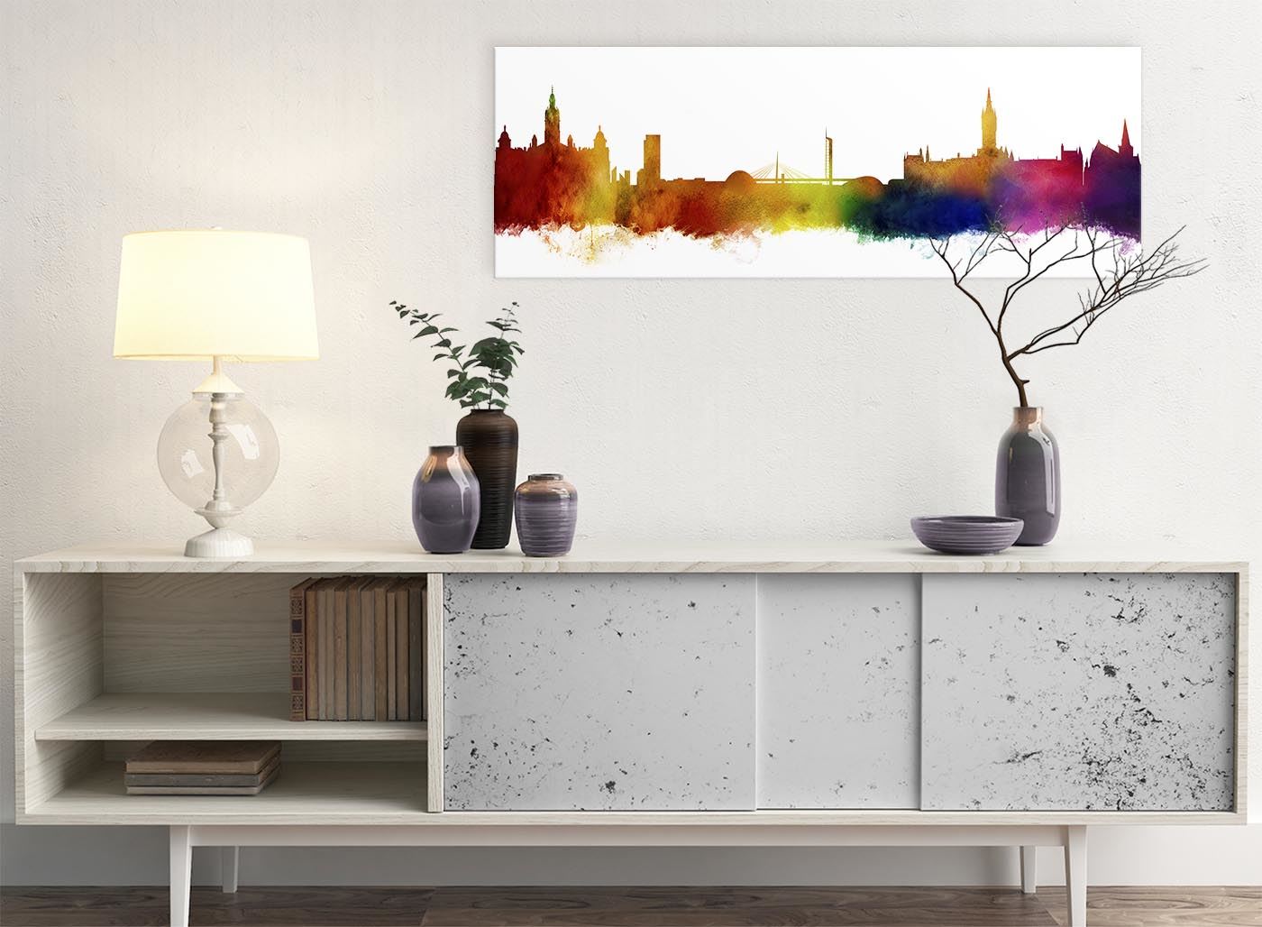 Glasgow Skyline Canvas Wall Art Print - 17 Colours Available - 94cm wide - Picture 55 of 86