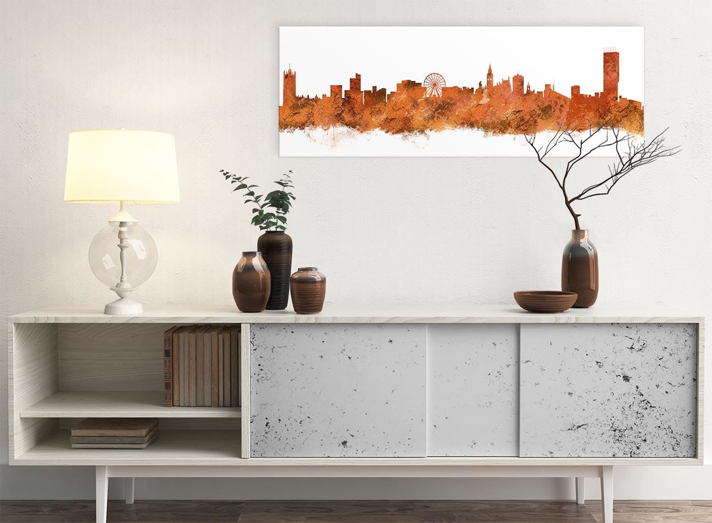 Manchester Skyline Canvas Wall Art Print 17 Colours Available 94cm