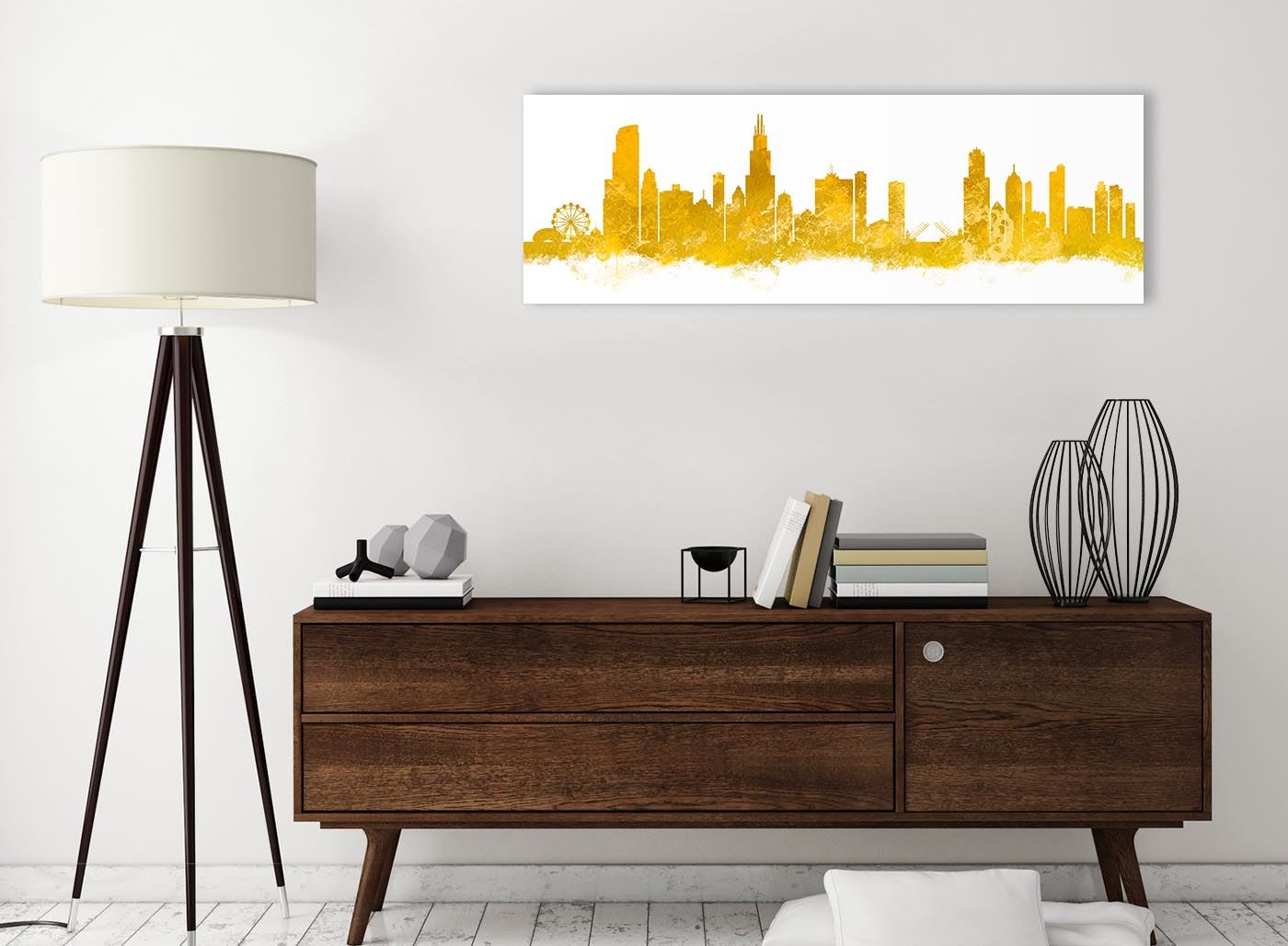 Chicago Skyline Leinwand Wandbild Kunstdruck - 17 Farben verfügbar - 94 cm breit - Bild 67 von 101