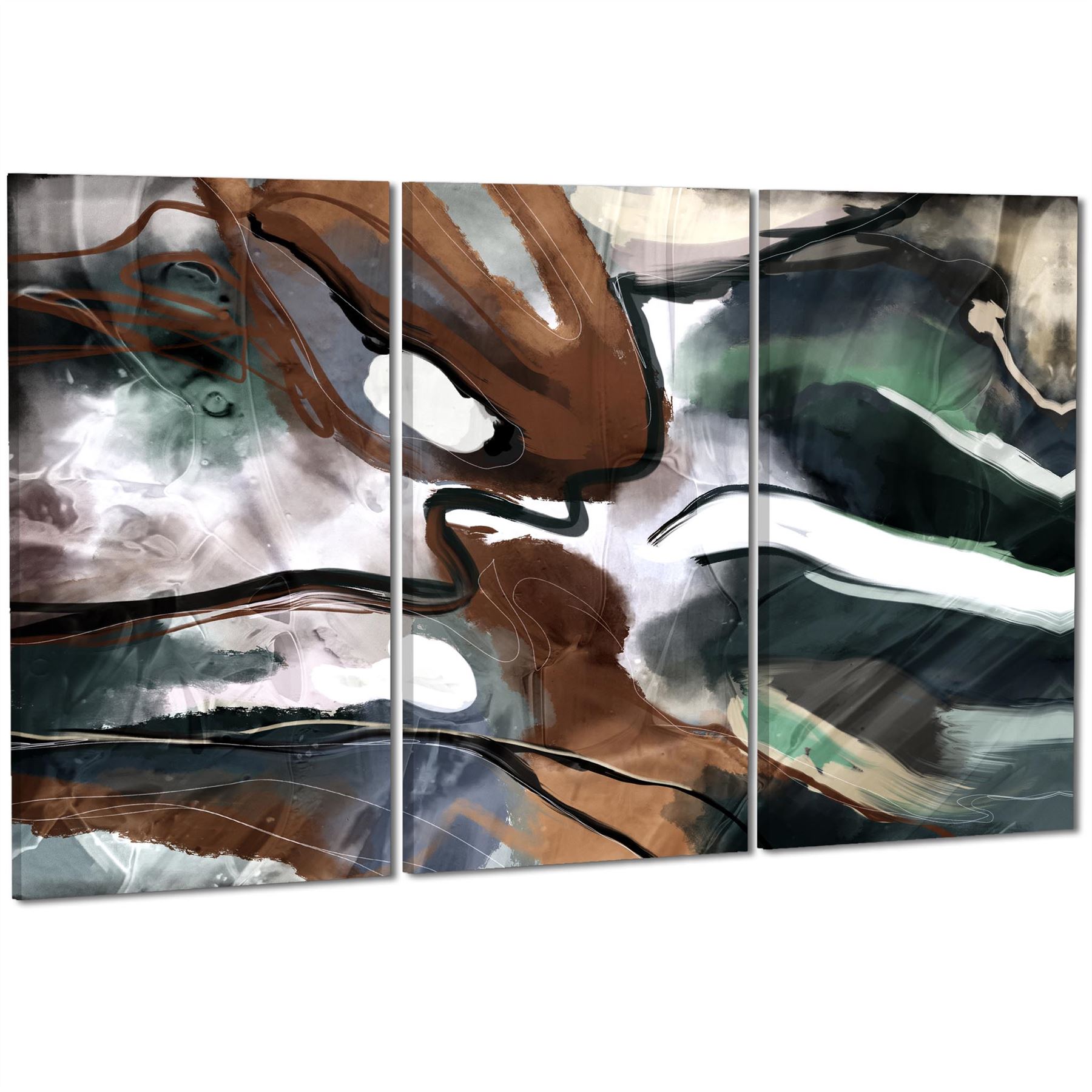 Abstract Brown Green Graphic Framed Art Prints - Picture 37 of 55