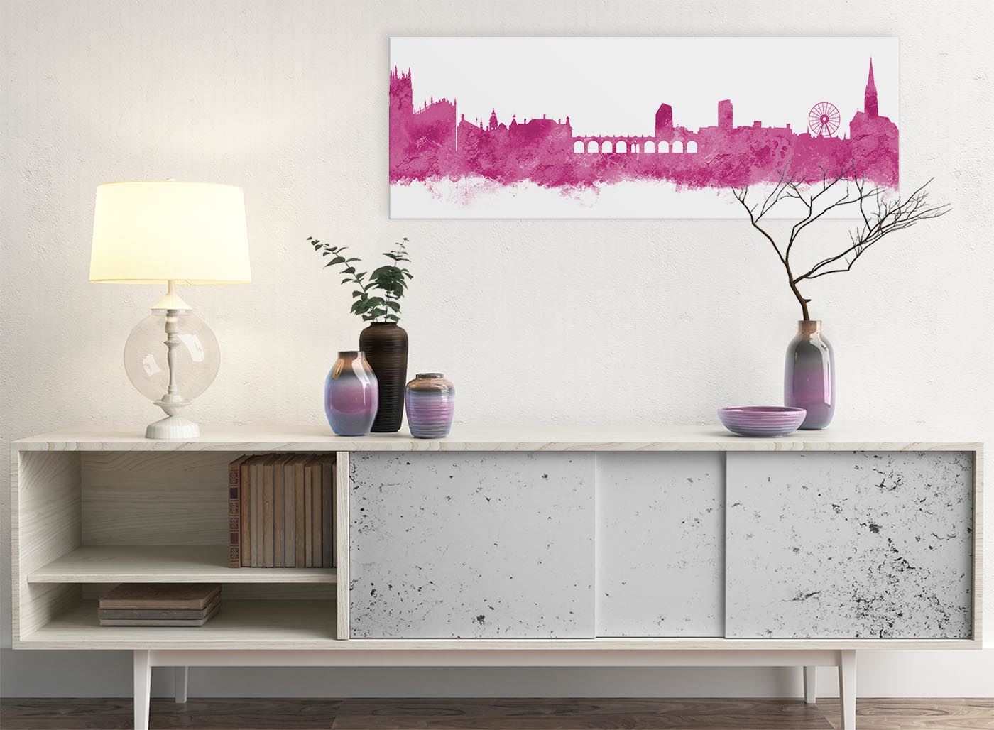 Sheffield Skyline Canvas Wall Art Print - 17 Colours Available - 94cm wide - Picture 45 of 86