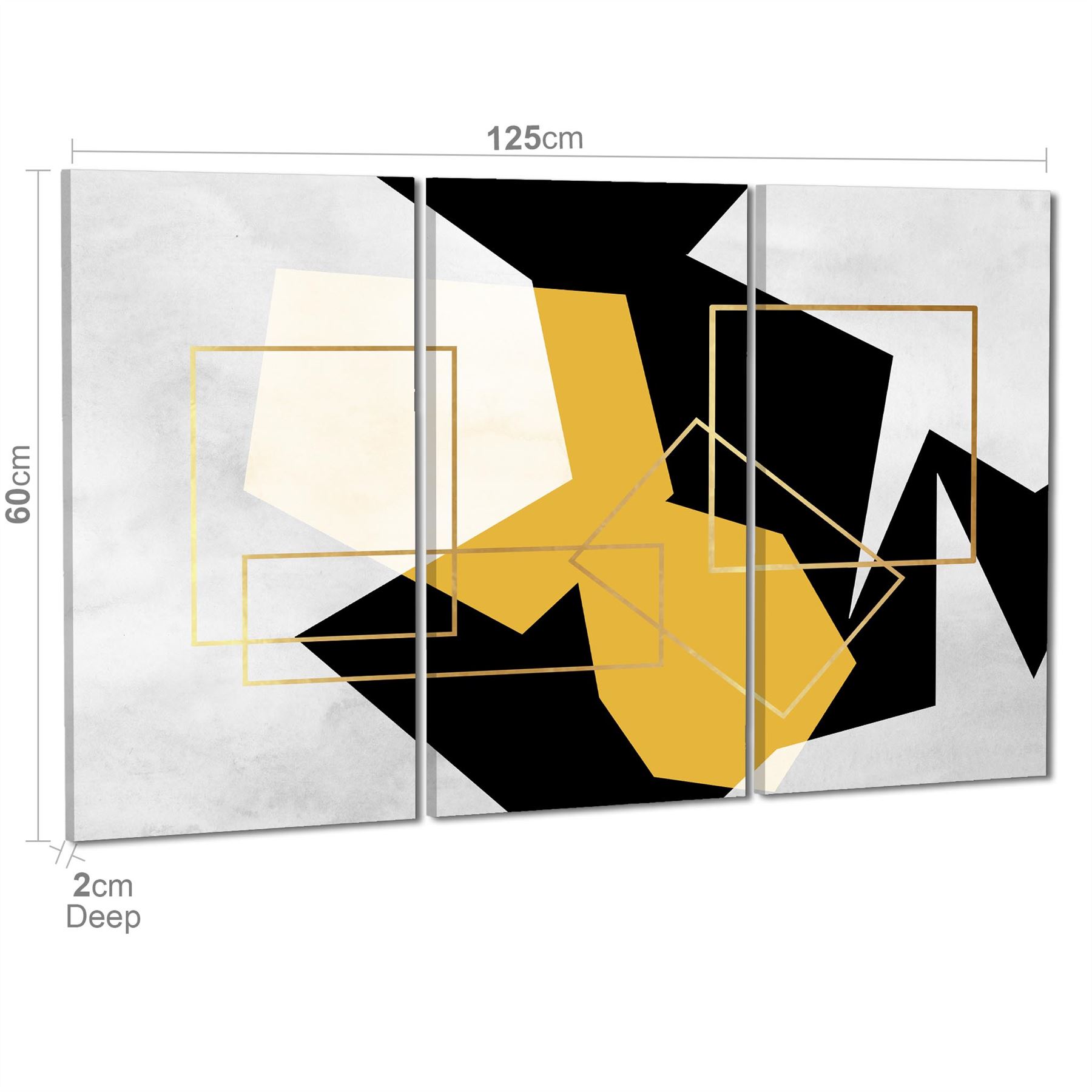 Mustard Yellow Black Geometric Canvas Art Pictures - Picture 40 of 55