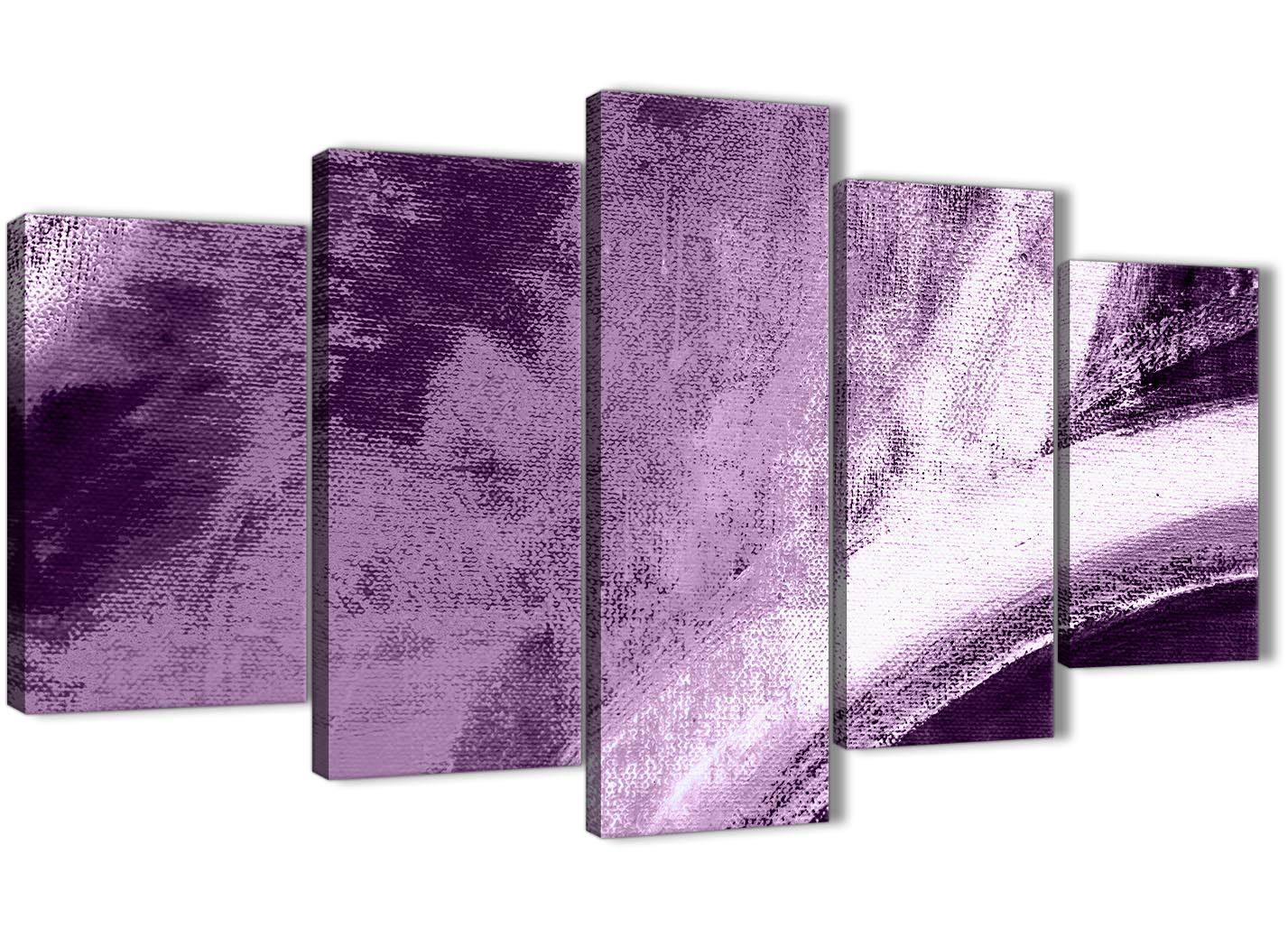 Aubergine Plum and White - Abstract Canvas Wall Art Painting - Picture 16 of 32