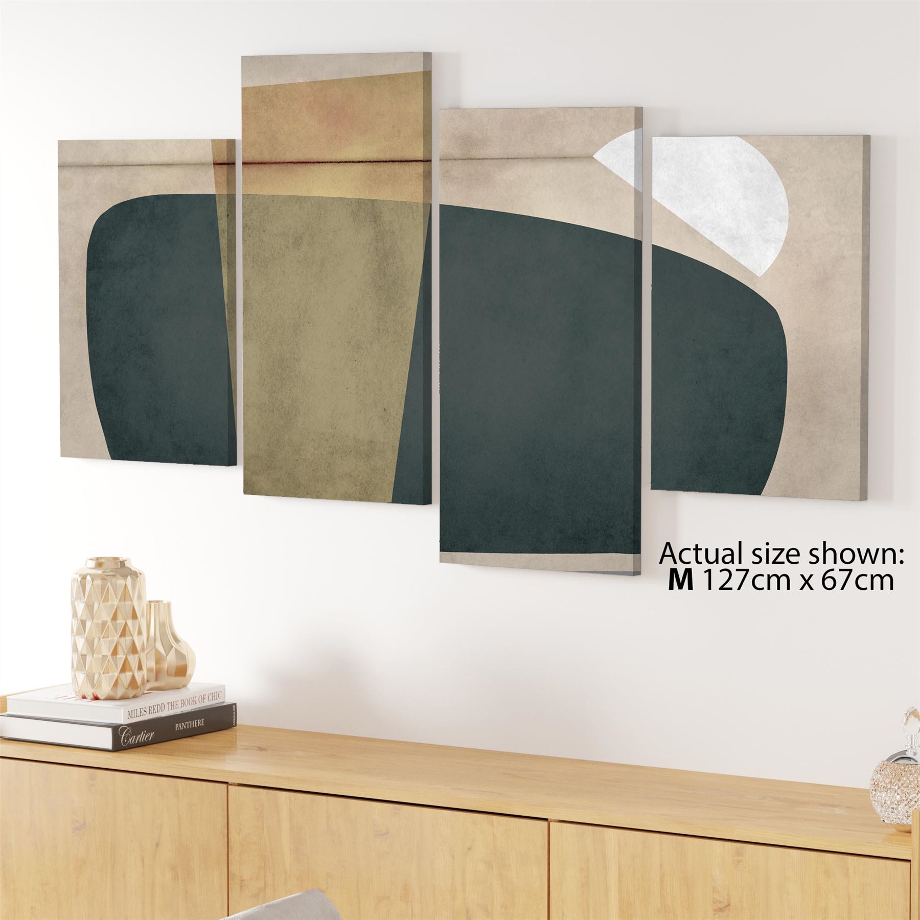 Abstract Beige Green Watercolour Canvas Art Prints - Picture 45 of 55