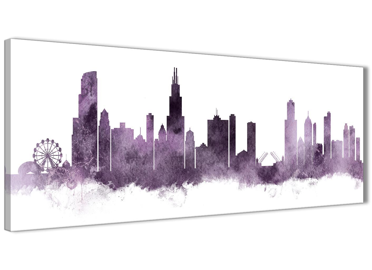 Chicago Skyline Leinwand Wandbild Kunstdruck - 17 Farben verfügbar - 94 cm breit - Bild 78 von 101