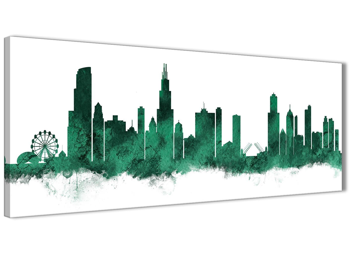 Chicago Skyline Leinwand Wandbild Kunstdruck - 17 Farben verfügbar - 94 cm breit - Bild 36 von 101