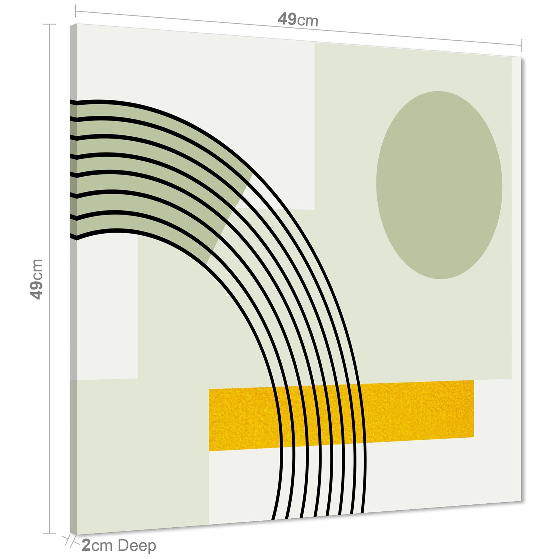 Abstrakter Salbei grün gelb geometrisches Design Leinwand Kunstdrucke - Bild 5 von 56