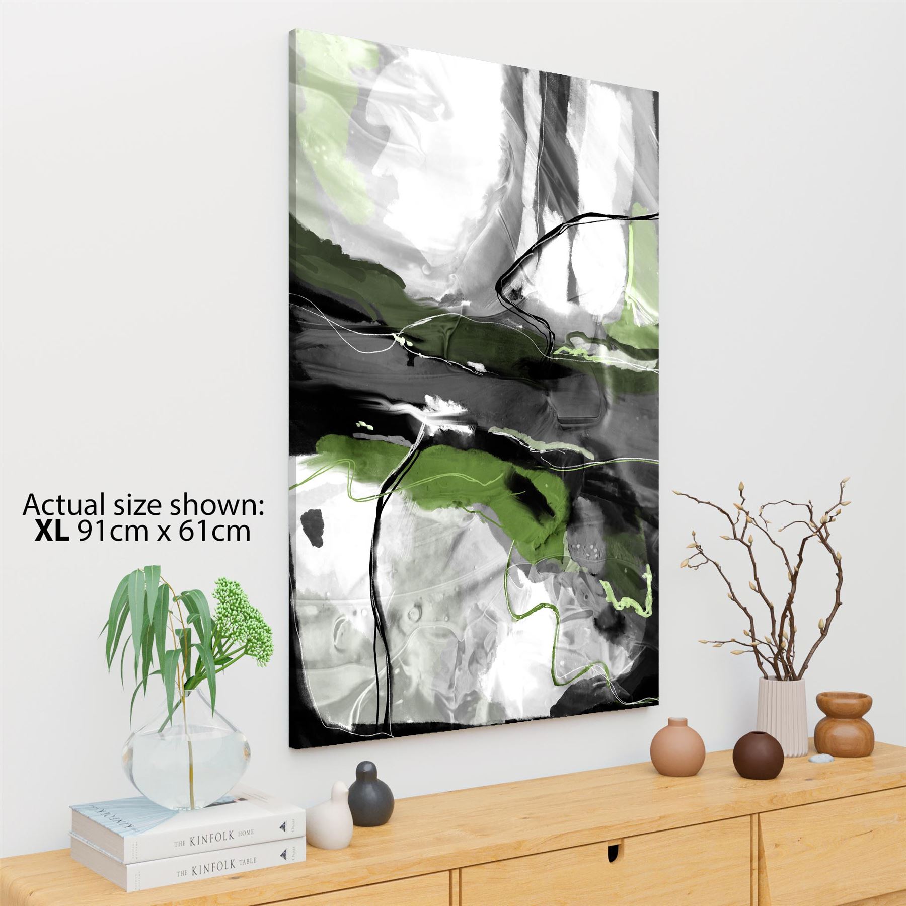 Abstract Lime Green Grey Artwork Framed Art Prints - Picture 27 of 54