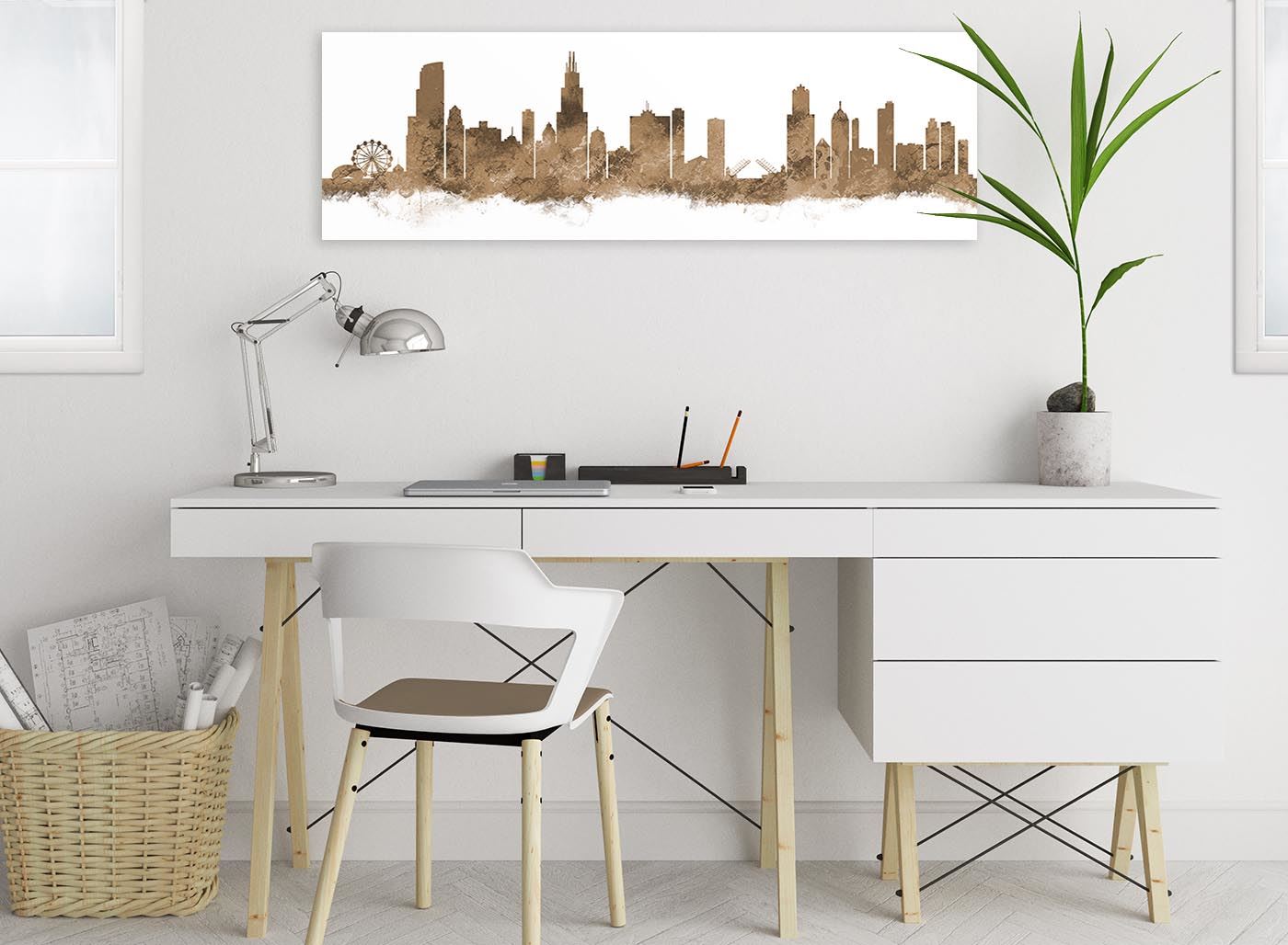Chicago Skyline Leinwand Wandbild Kunstdruck - 17 Farben verfügbar - 94 cm breit - Bild 16 von 101