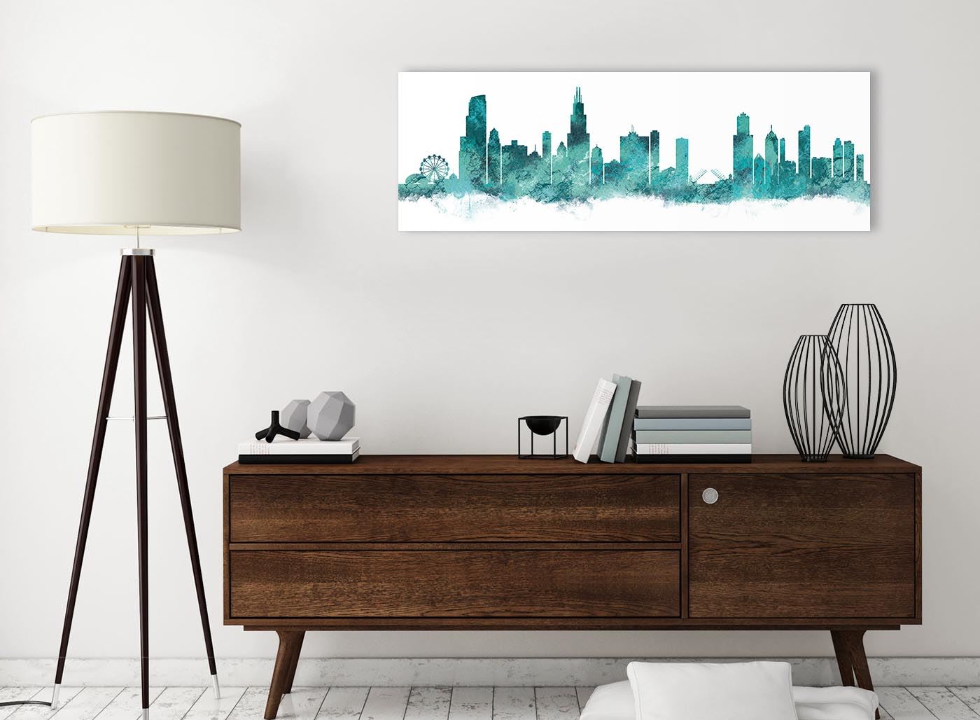 Chicago Skyline Leinwand Wandbild Kunstdruck - 17 Farben verfügbar - 94 cm breit - Bild 97 von 101