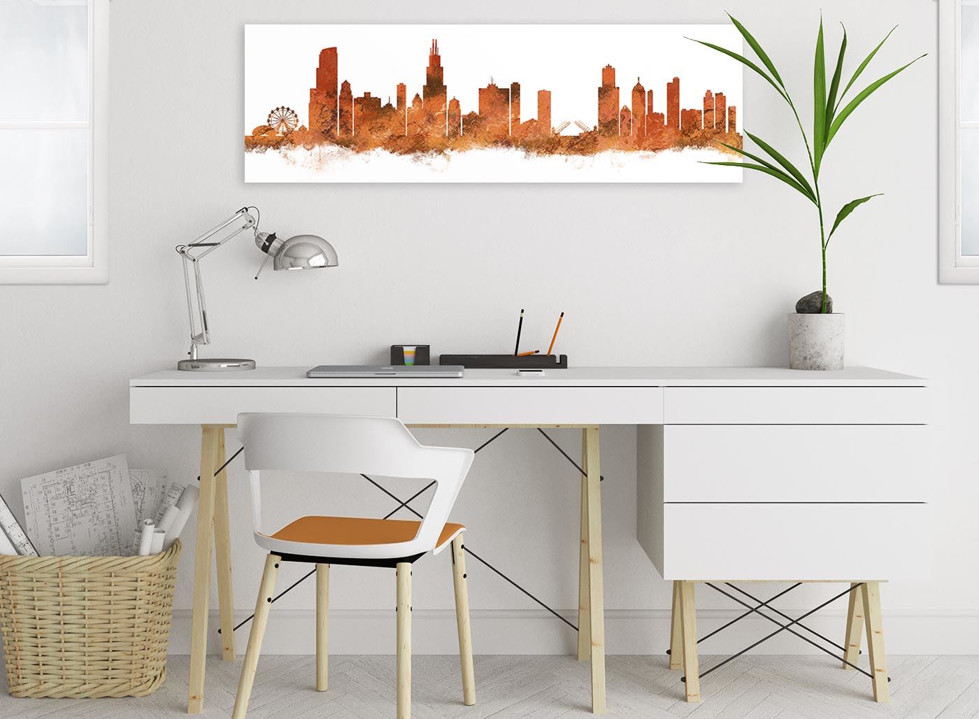 Chicago Skyline Leinwand Wandbild Kunstdruck - 17 Farben verfügbar - 94 cm breit - Bild 22 von 101