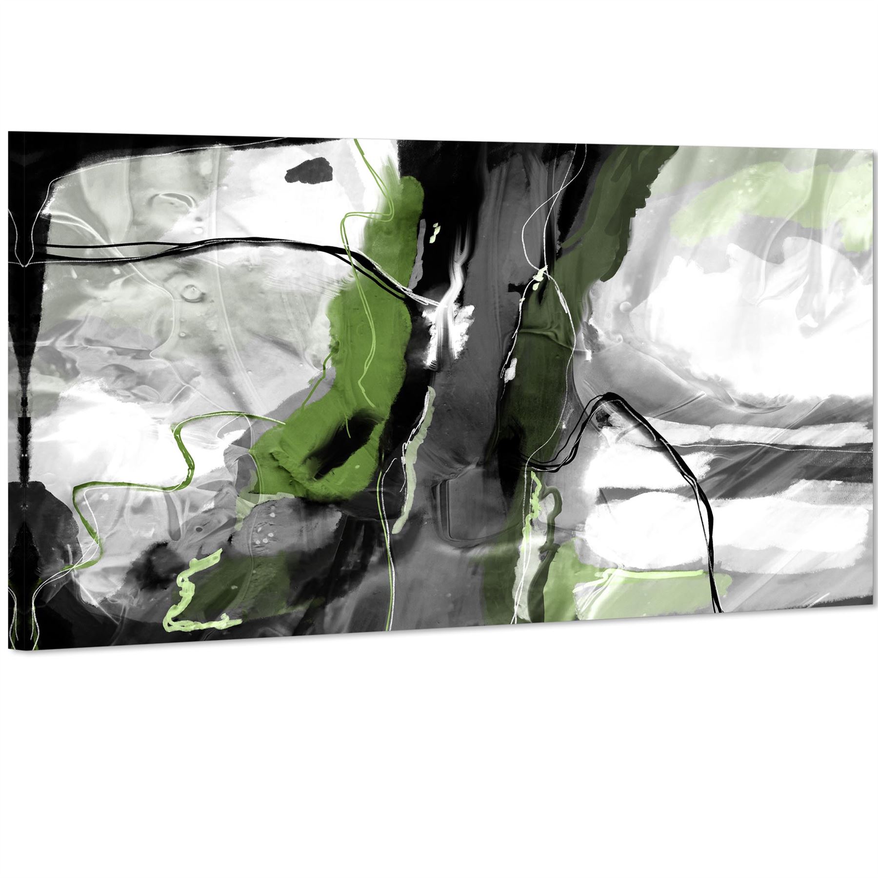 Abstract Lime Green Grey Artwork Framed Art Prints - Picture 32 of 54
