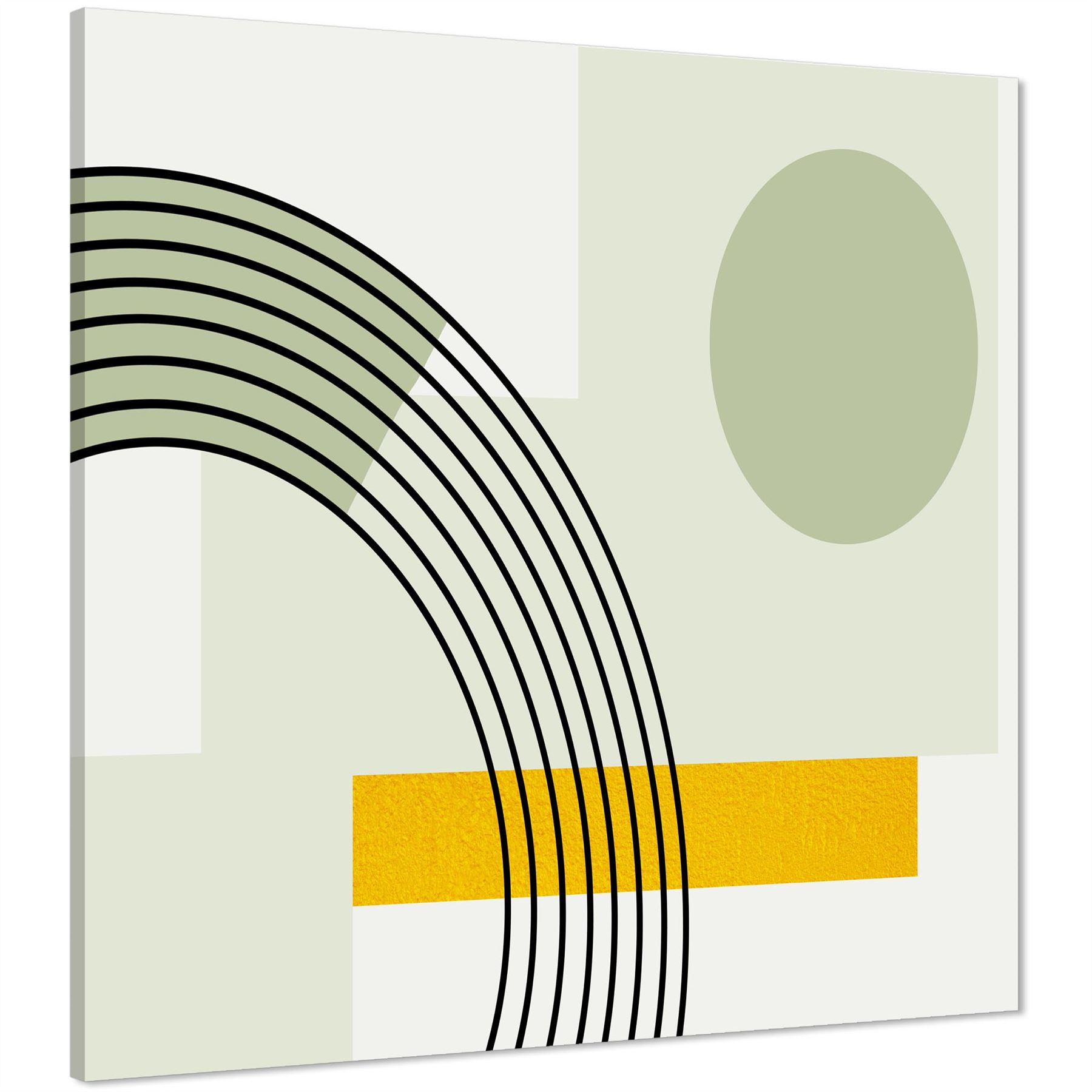 Abstrakter Salbei grün gelb geometrisches Design Leinwand Kunstdrucke - Bild 8 von 56