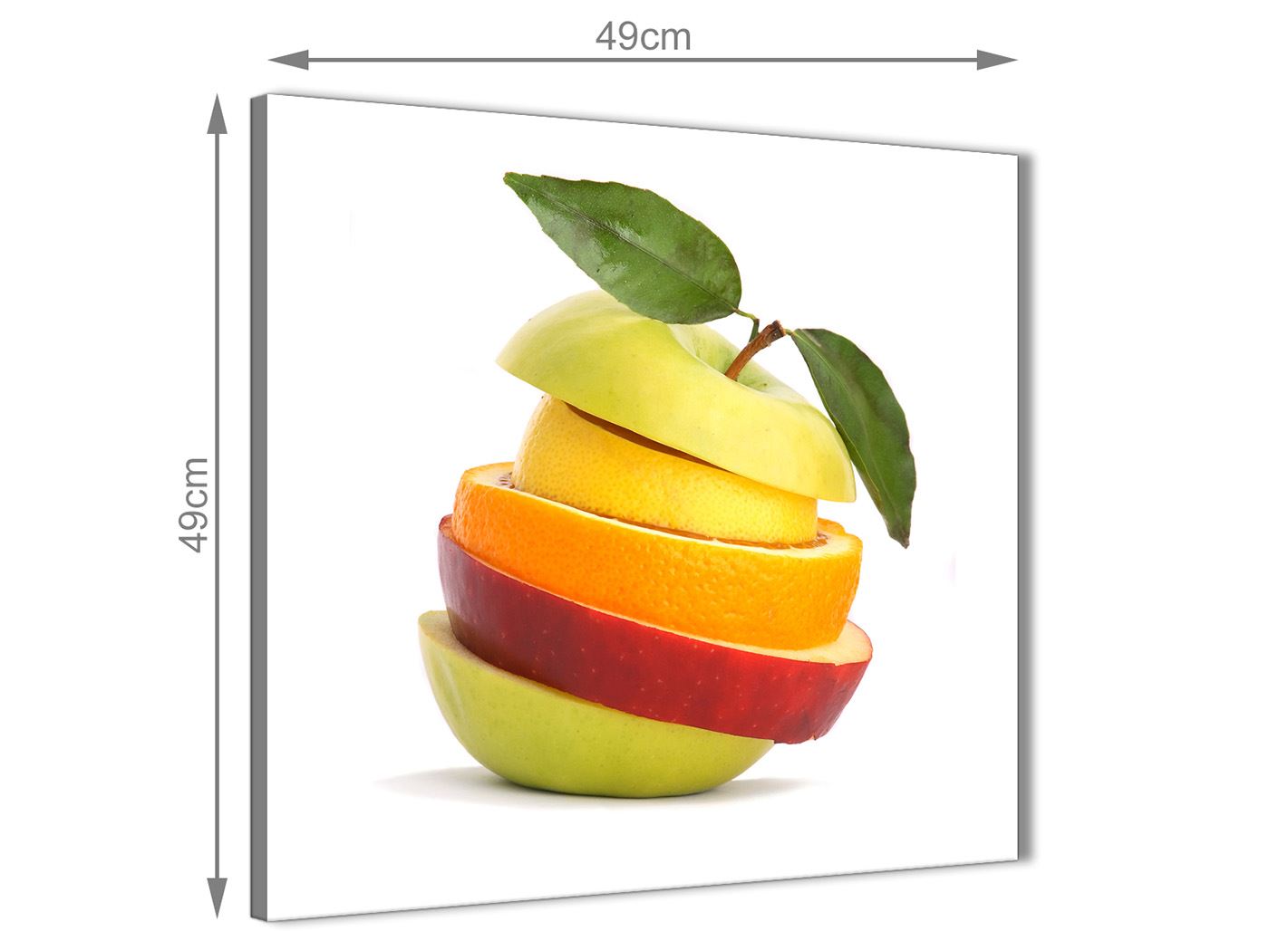 Lienzo de cocina Arte Imprimir fruta en rodajas - Imagen de la pila de alimentos en forma de manzana - Imagen 11 de 12