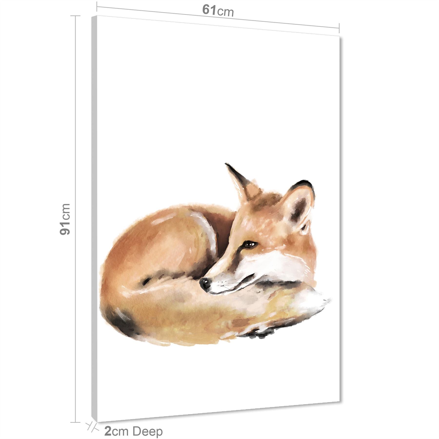 Fox Canvas Wall Art Print - Brown - Picture 11 of 13