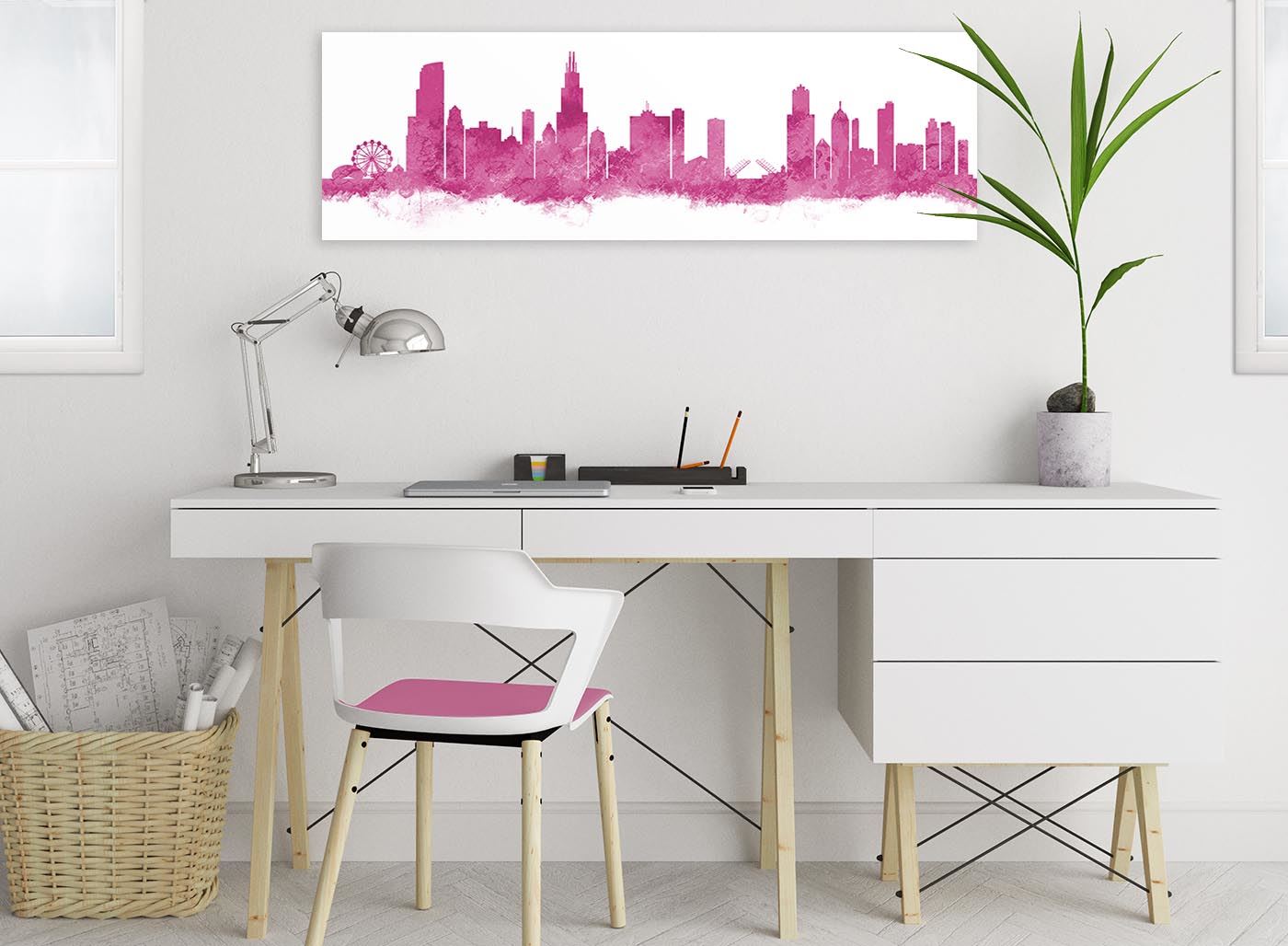 Chicago Skyline Leinwand Wandbild Kunstdruck - 17 Farben verfügbar - 94 cm breit - Bild 52 von 101