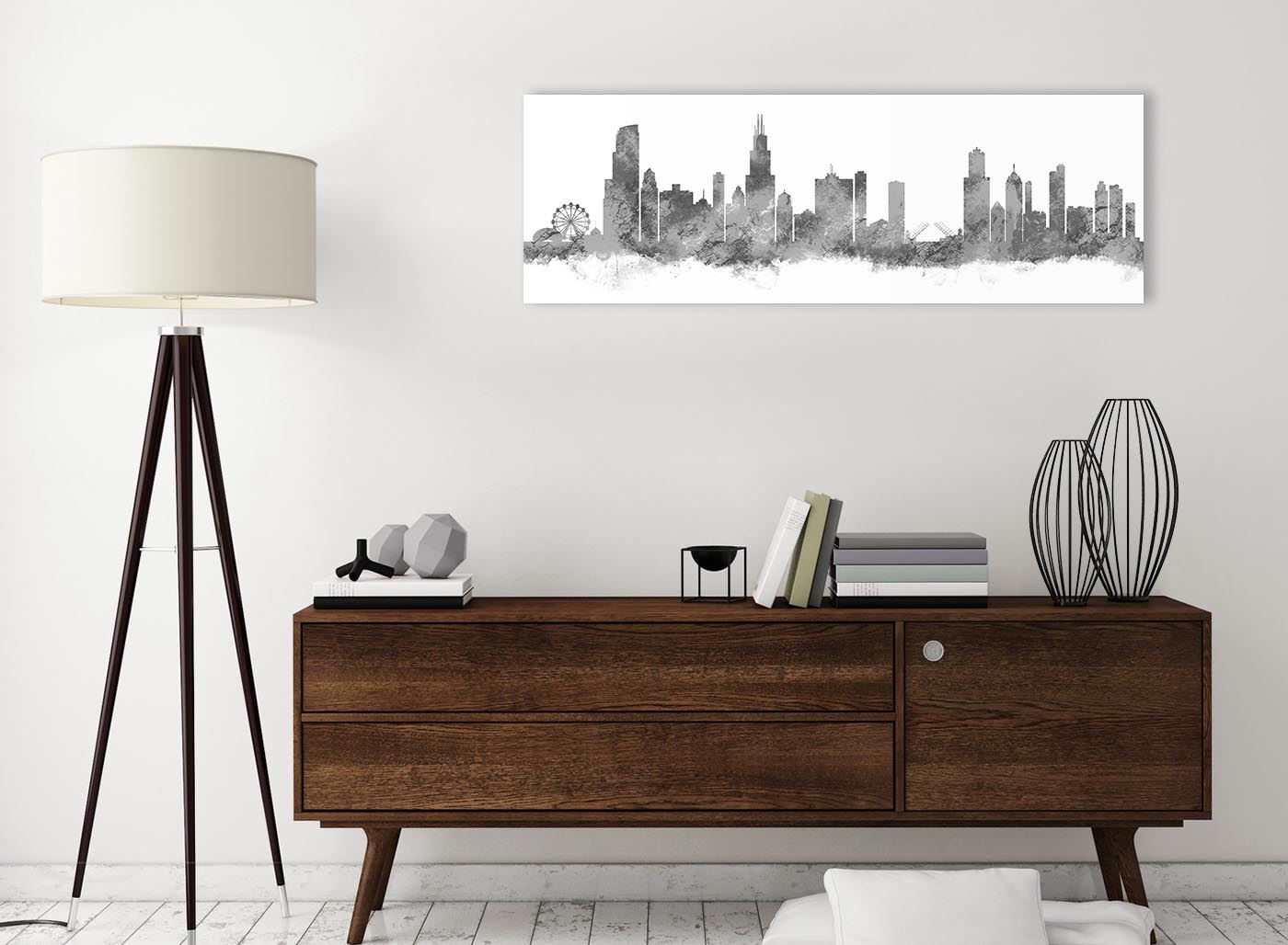 Chicago Skyline Leinwand Wandbild Kunstdruck - 17 Farben verfügbar - 94 cm breit - Bild 43 von 101