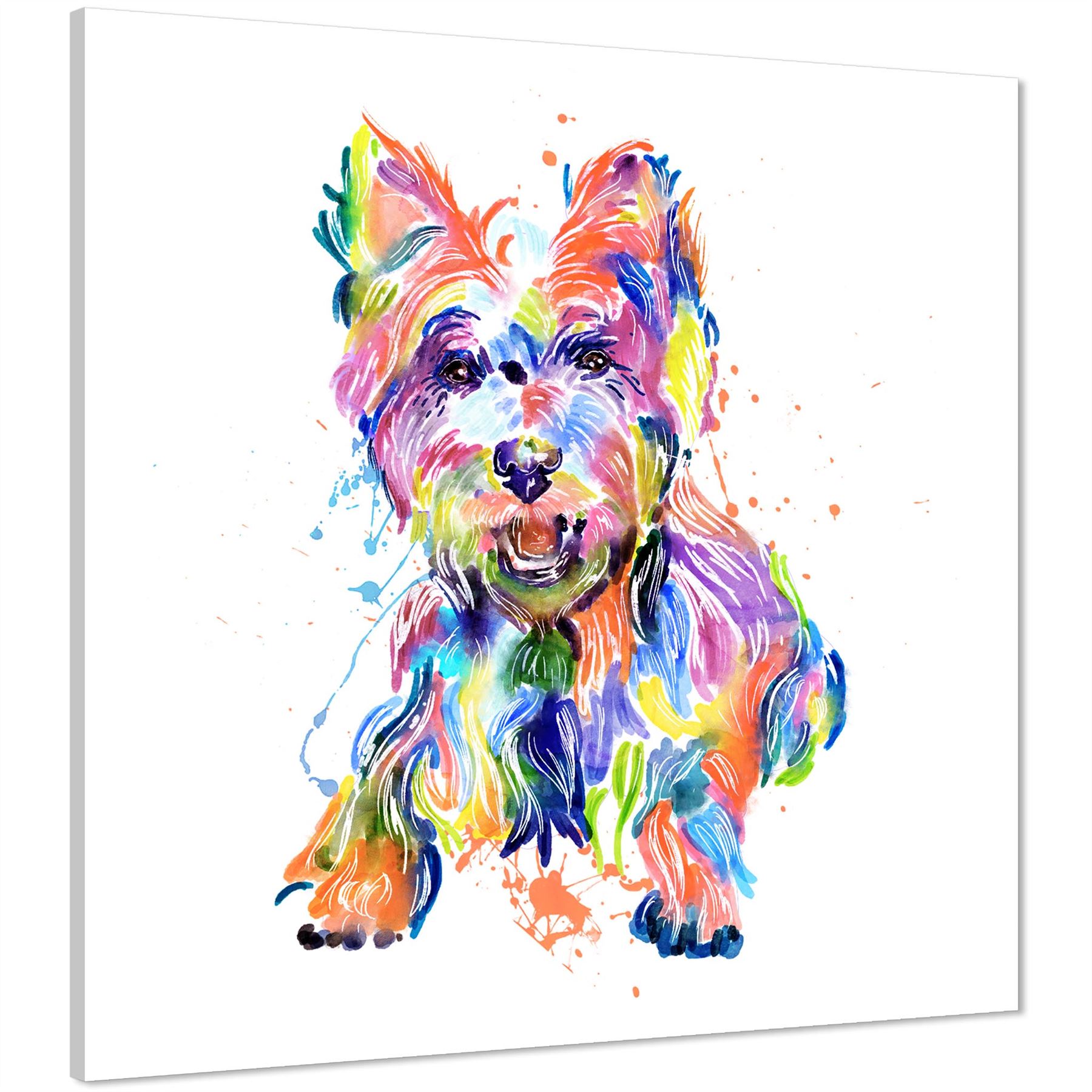 West Highland Terrier Pet Dog Canvas Wall Art Picture - Multi Coloured - Picture 14 of 19