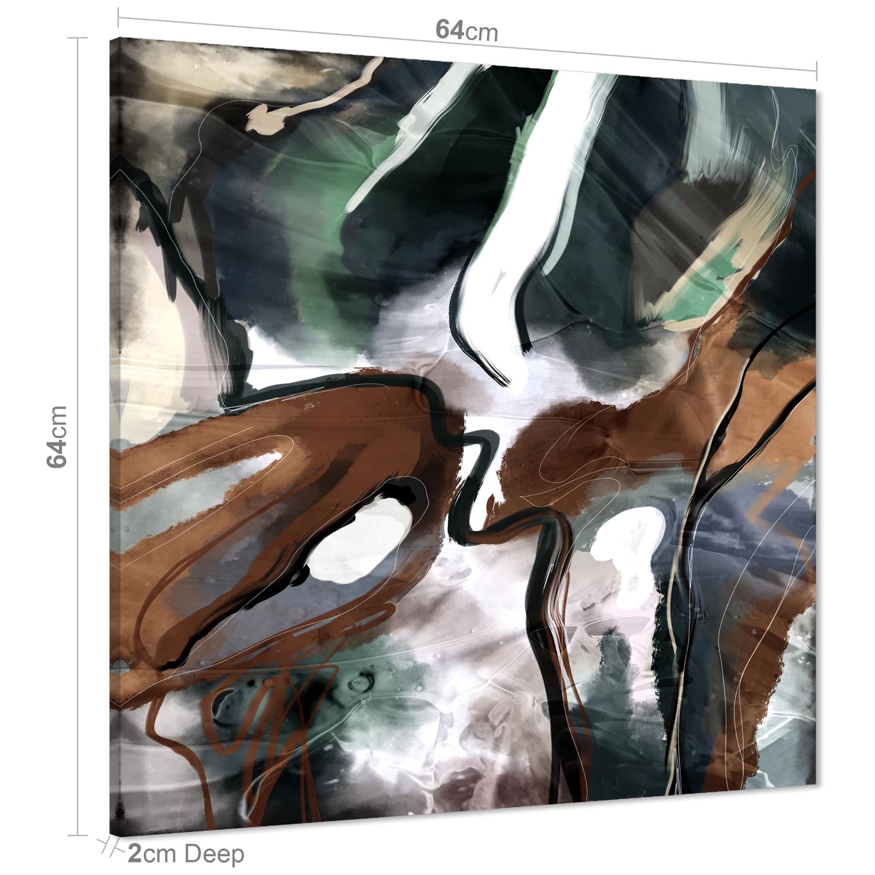 Abstract Brown Green Graphic Framed Art Prints - Picture 11 of 55