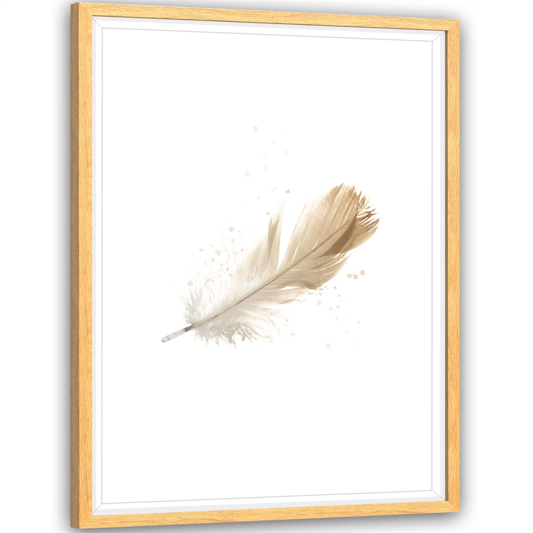 Falling Feather Canvas Wall Art Picture Yellow Klasyczna najnowsza praca